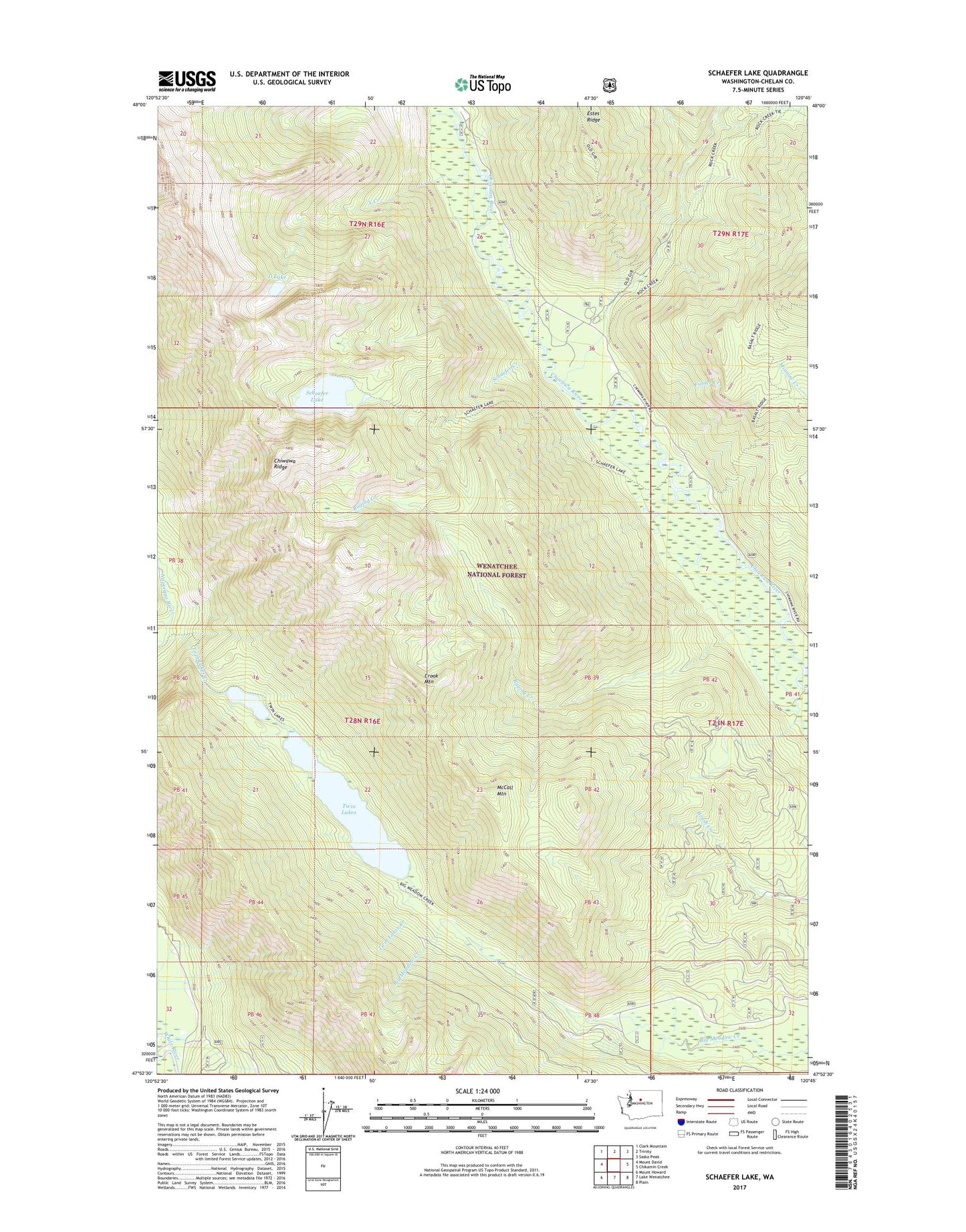 Schaefer Lake Washington US Topo Map Image