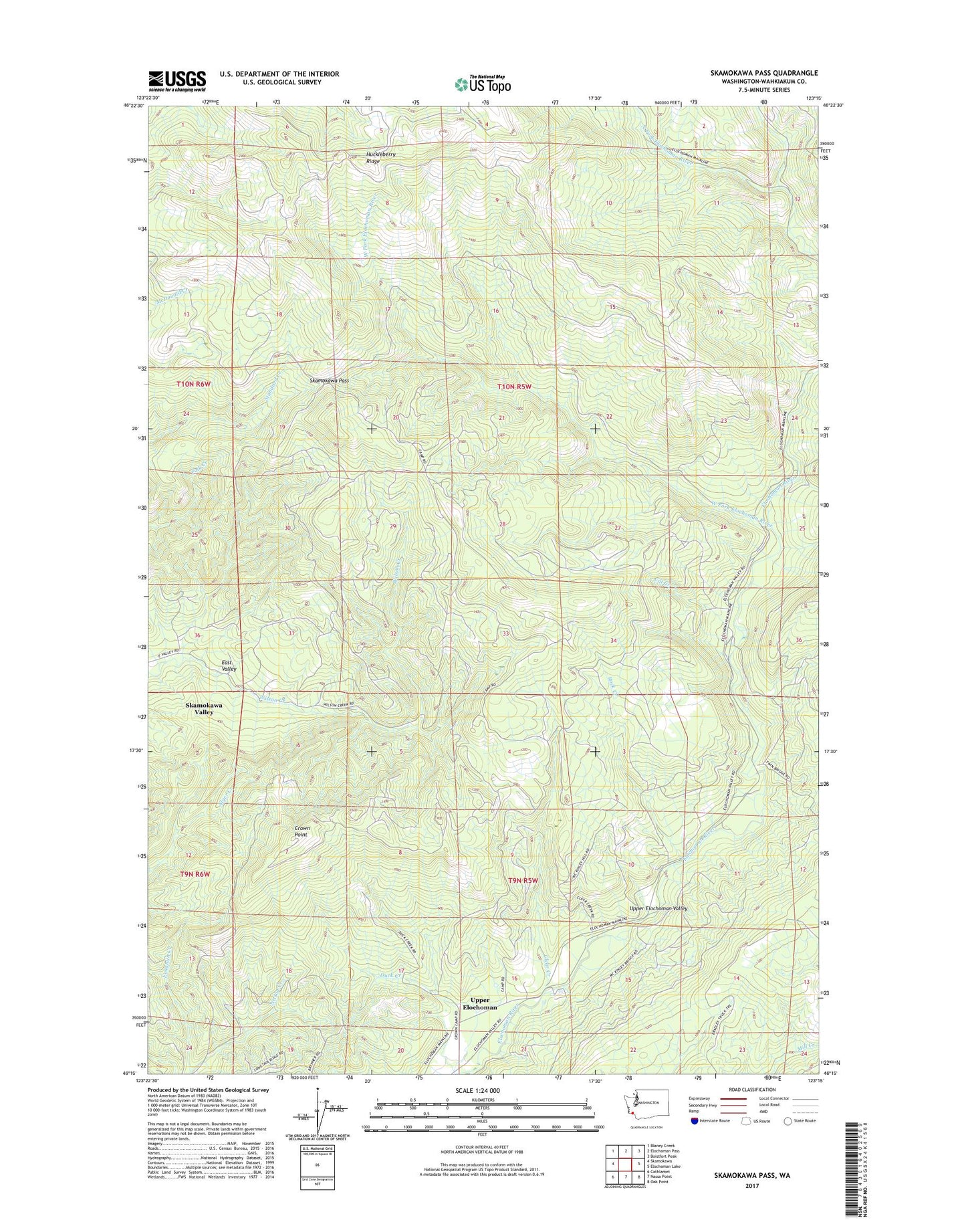 Skamokawa Pass Washington US Topo Map Image