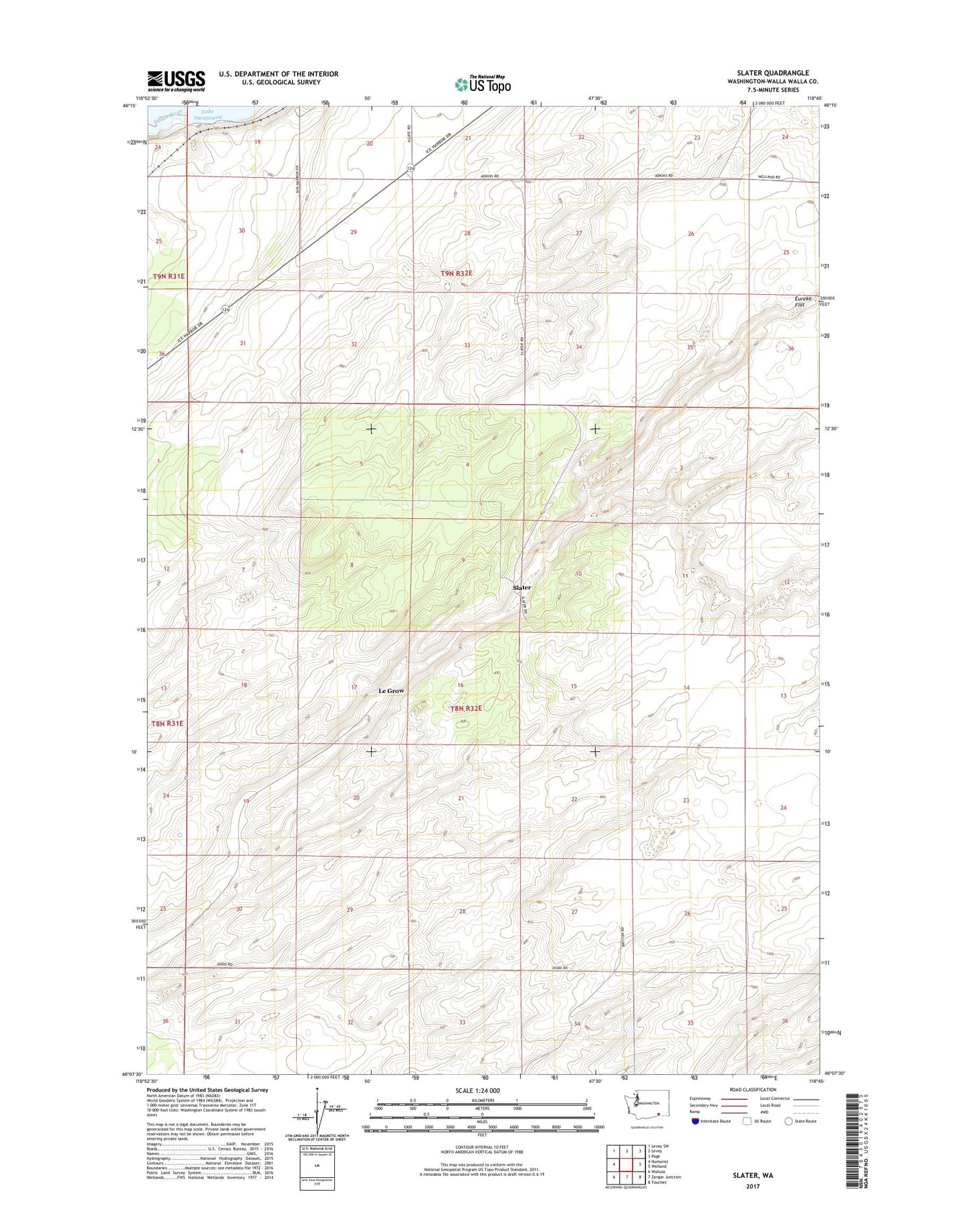 Slater Washington US Topo Map Image