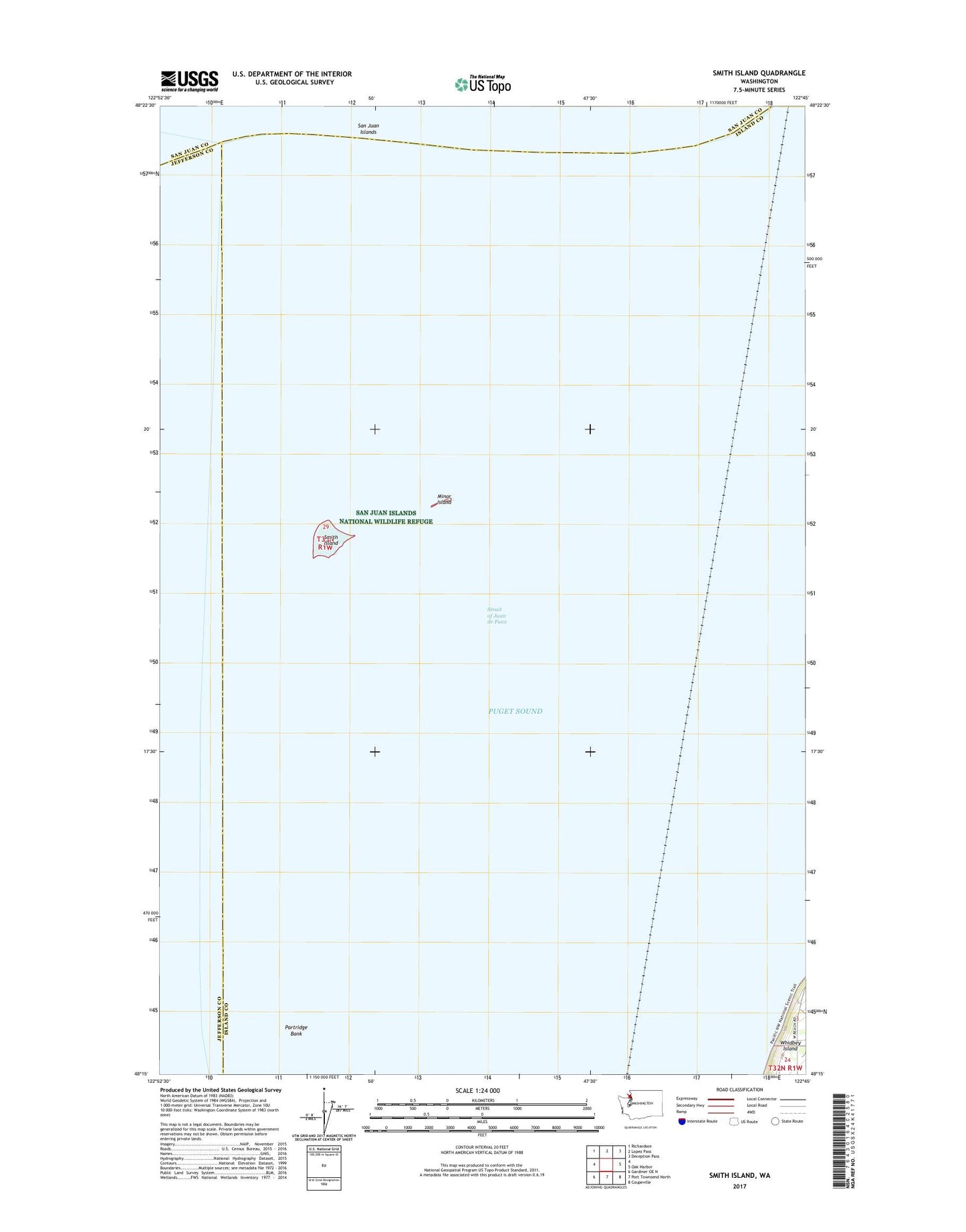 Smith Island Washington US Topo Map Image