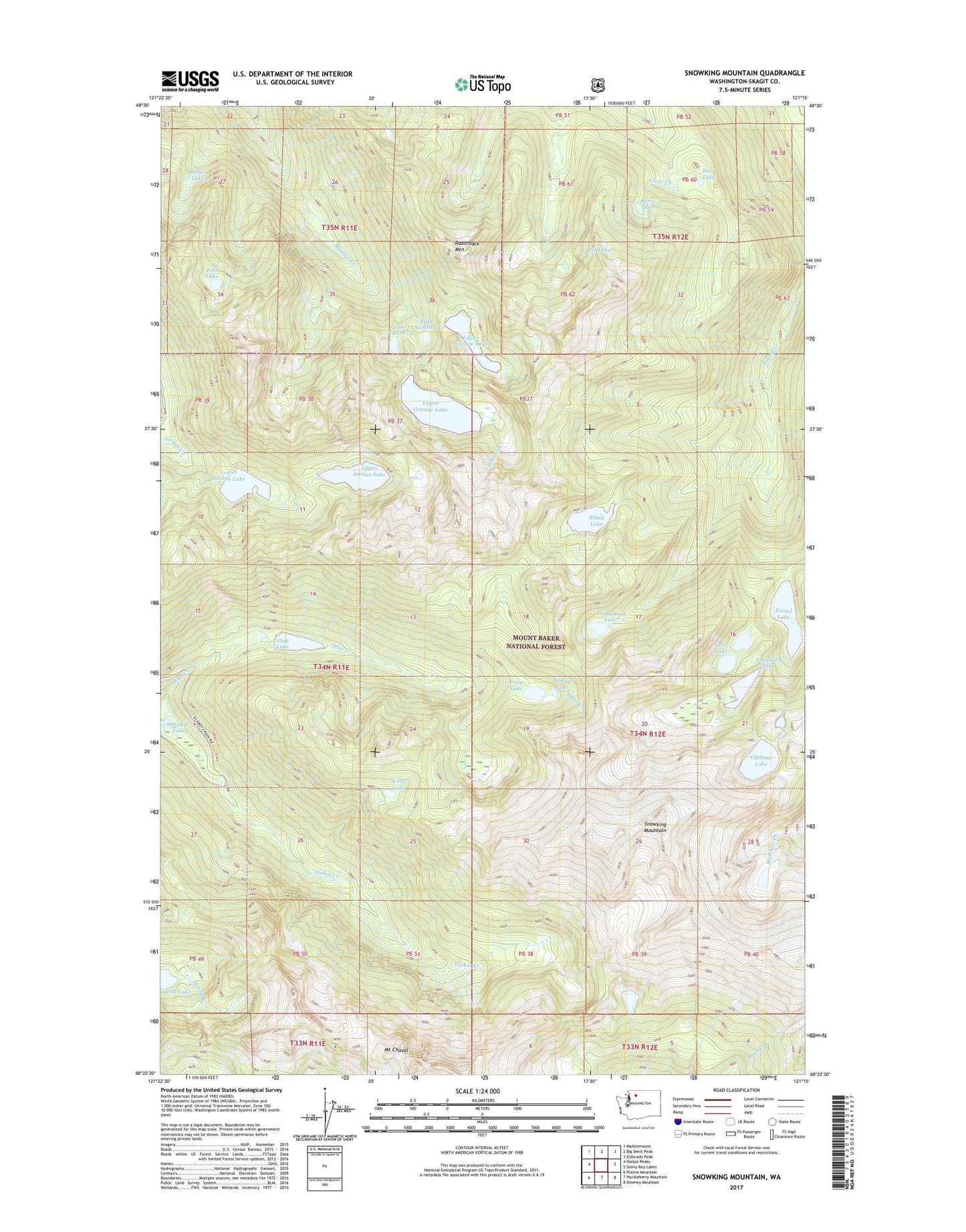 Snowking Mountain Washington US Topo Map Image