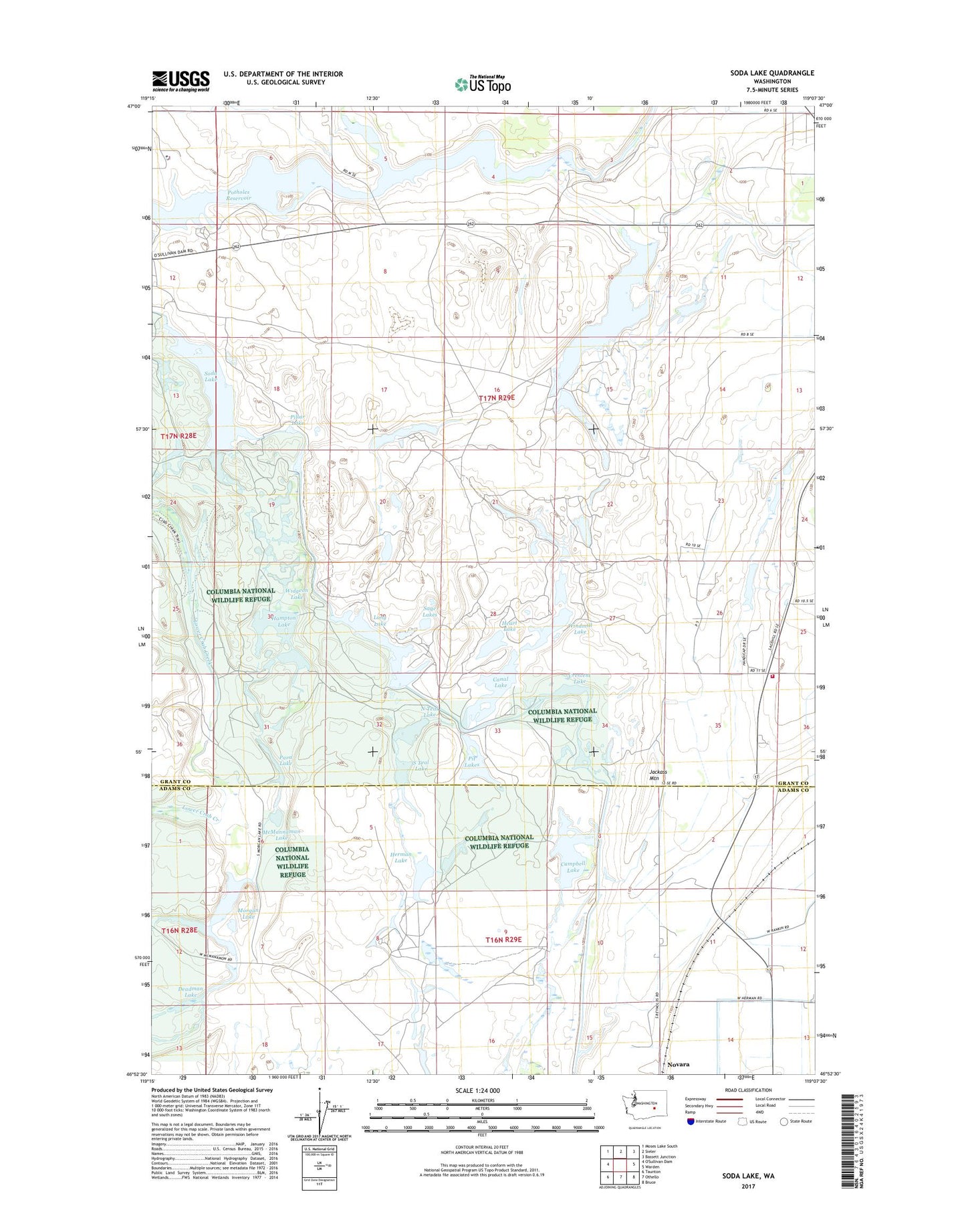 Soda Lake Washington US Topo Map Image