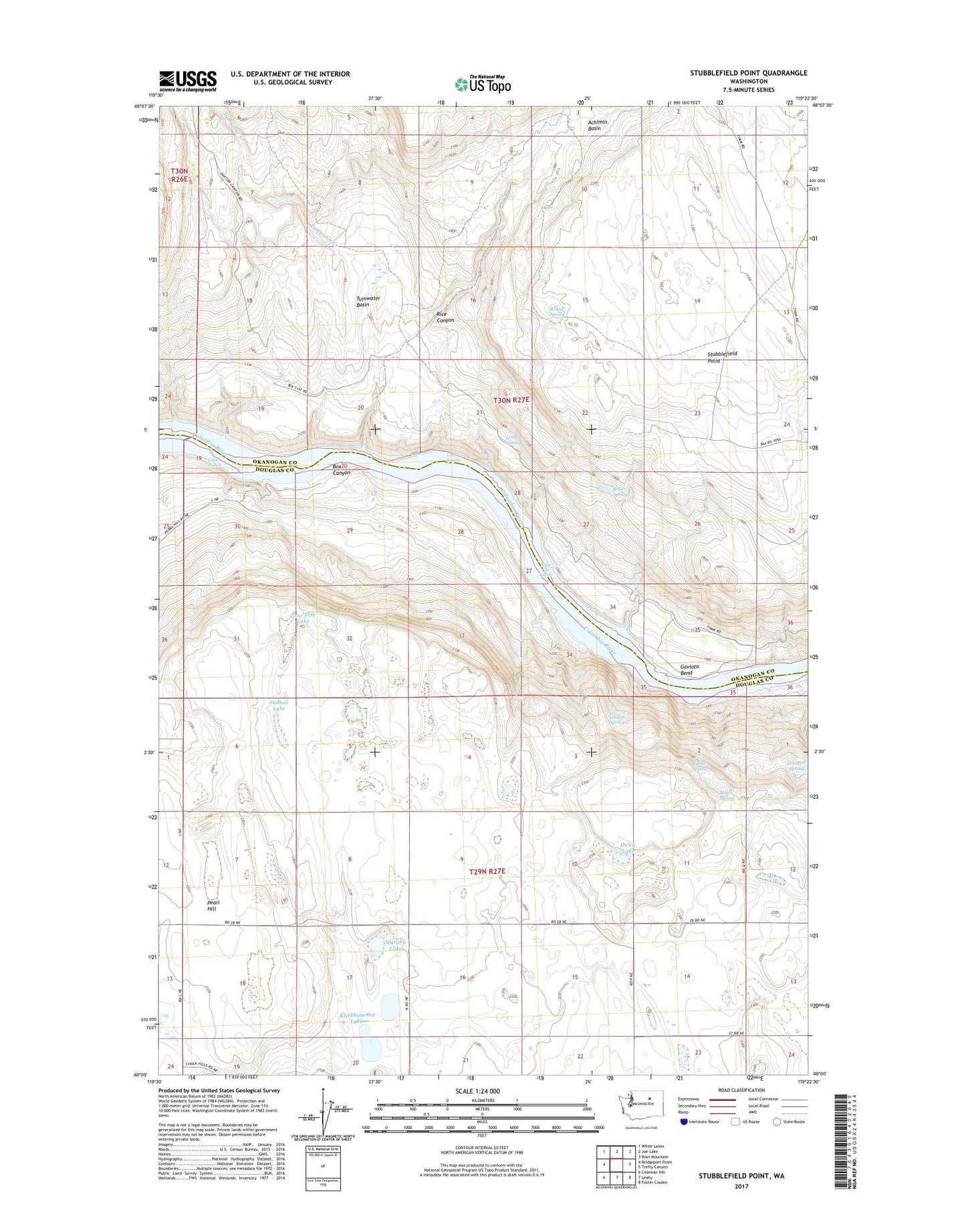 Stubblefield Point Washington US Topo Map Image