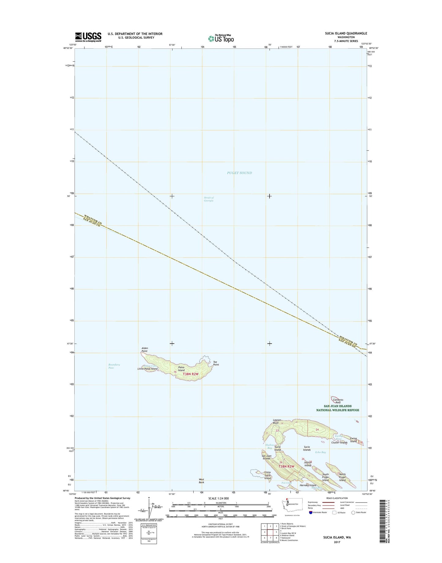 Sucia Island Washington US Topo Map Image