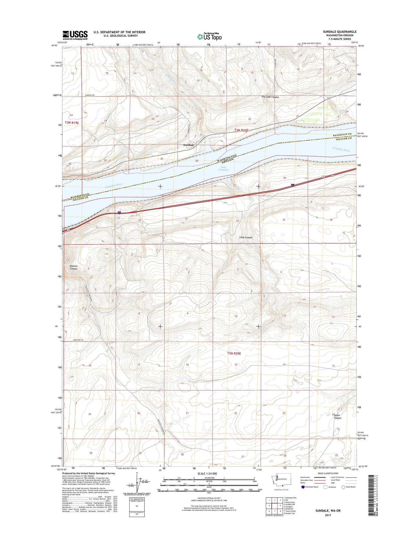 Sundale Washington US Topo Map Image