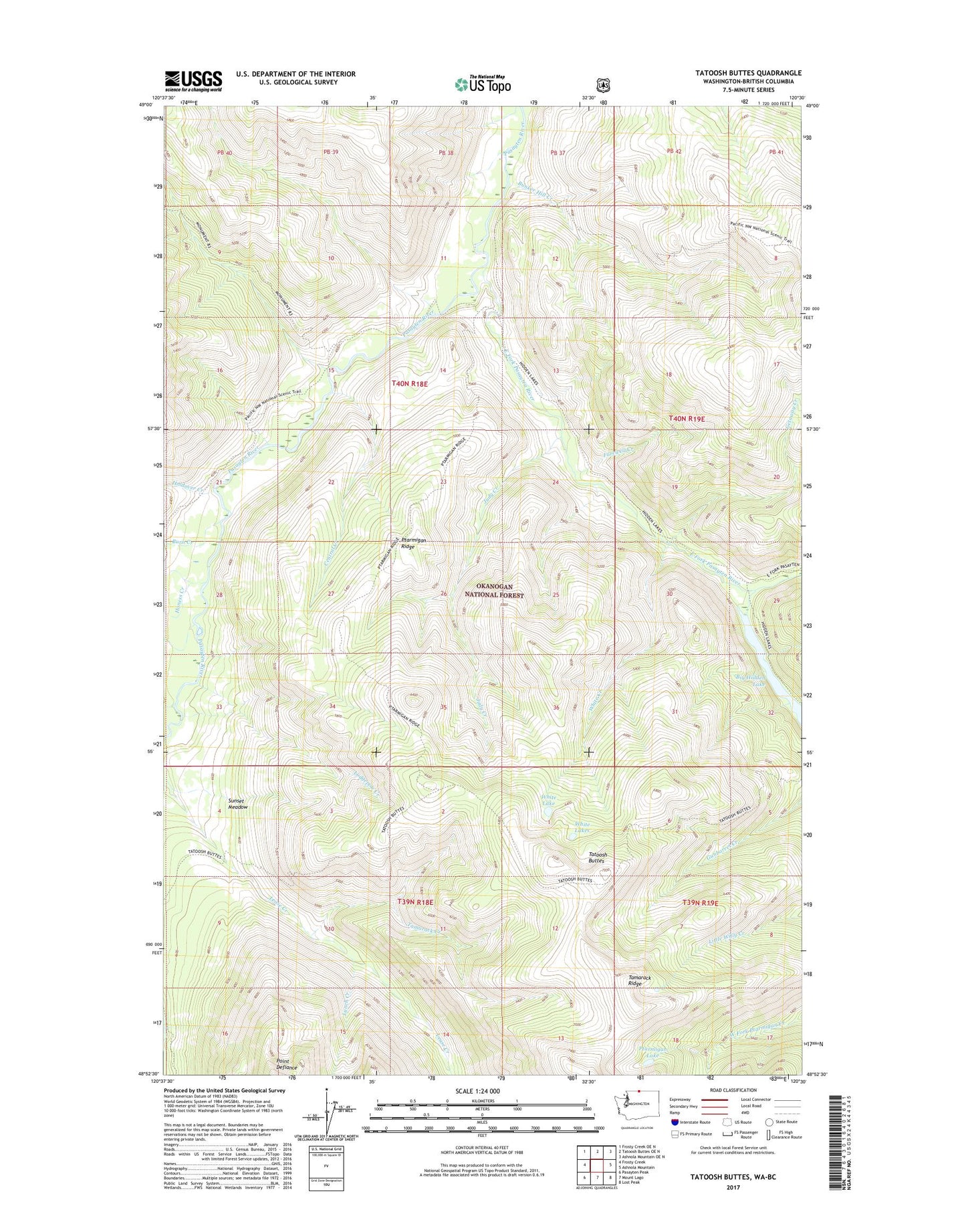 Tatoosh Buttes Washington US Topo Map Image