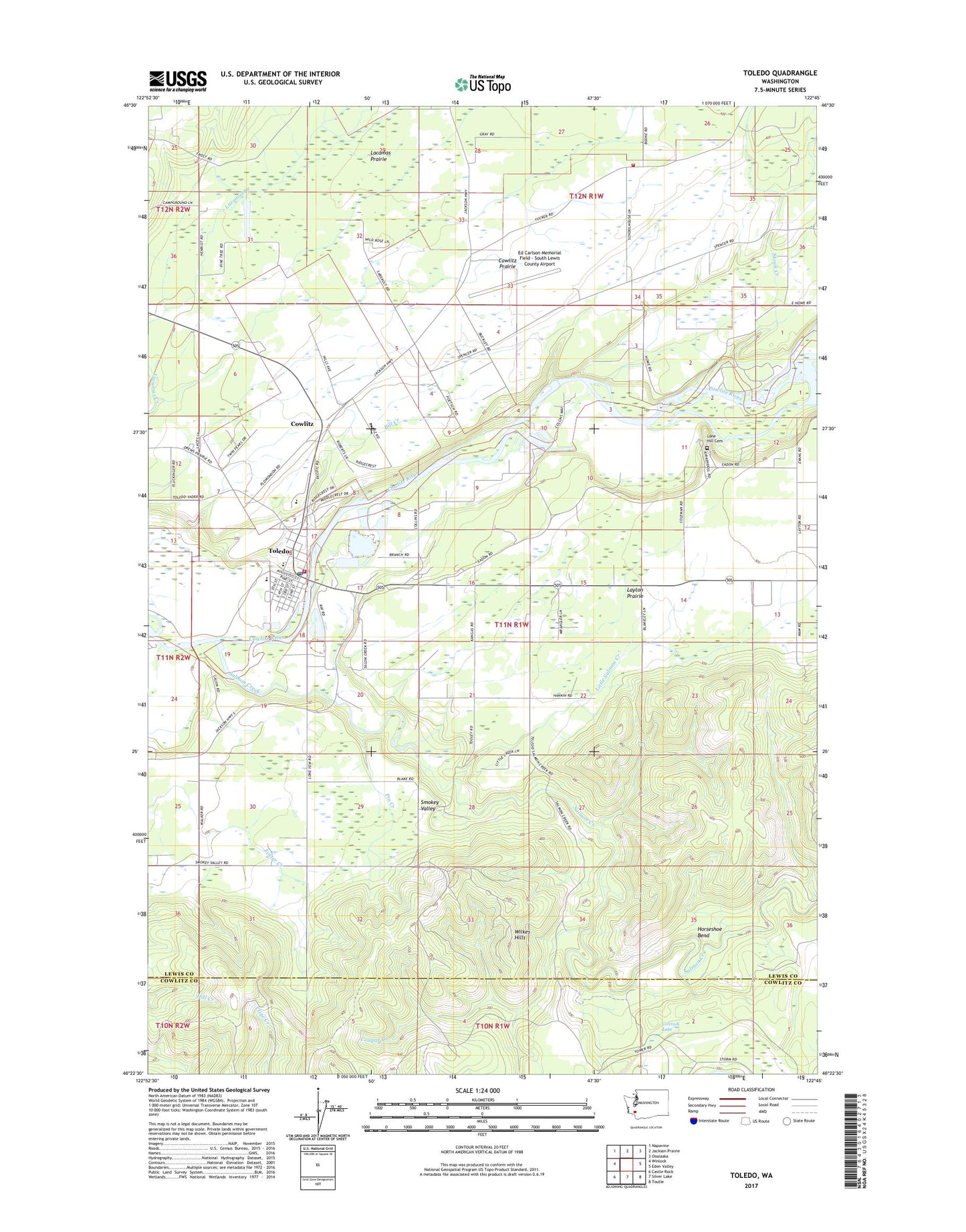 Toledo Washington US Topo Map Image