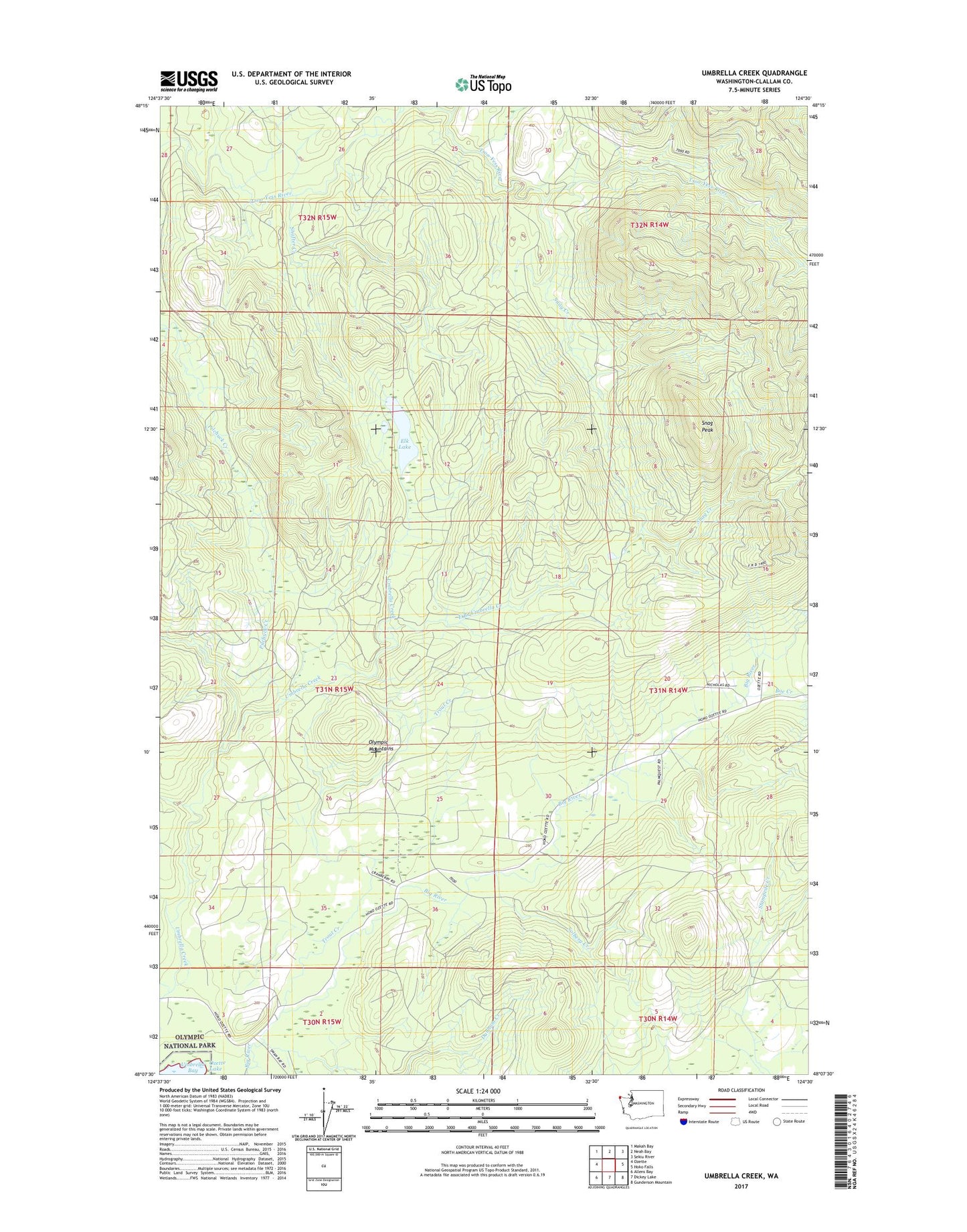 Umbrella Creek Washington US Topo Map Image