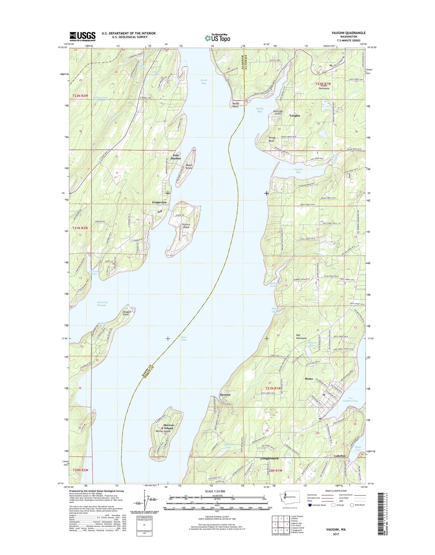 Vaughn Washington US Topo Map Image