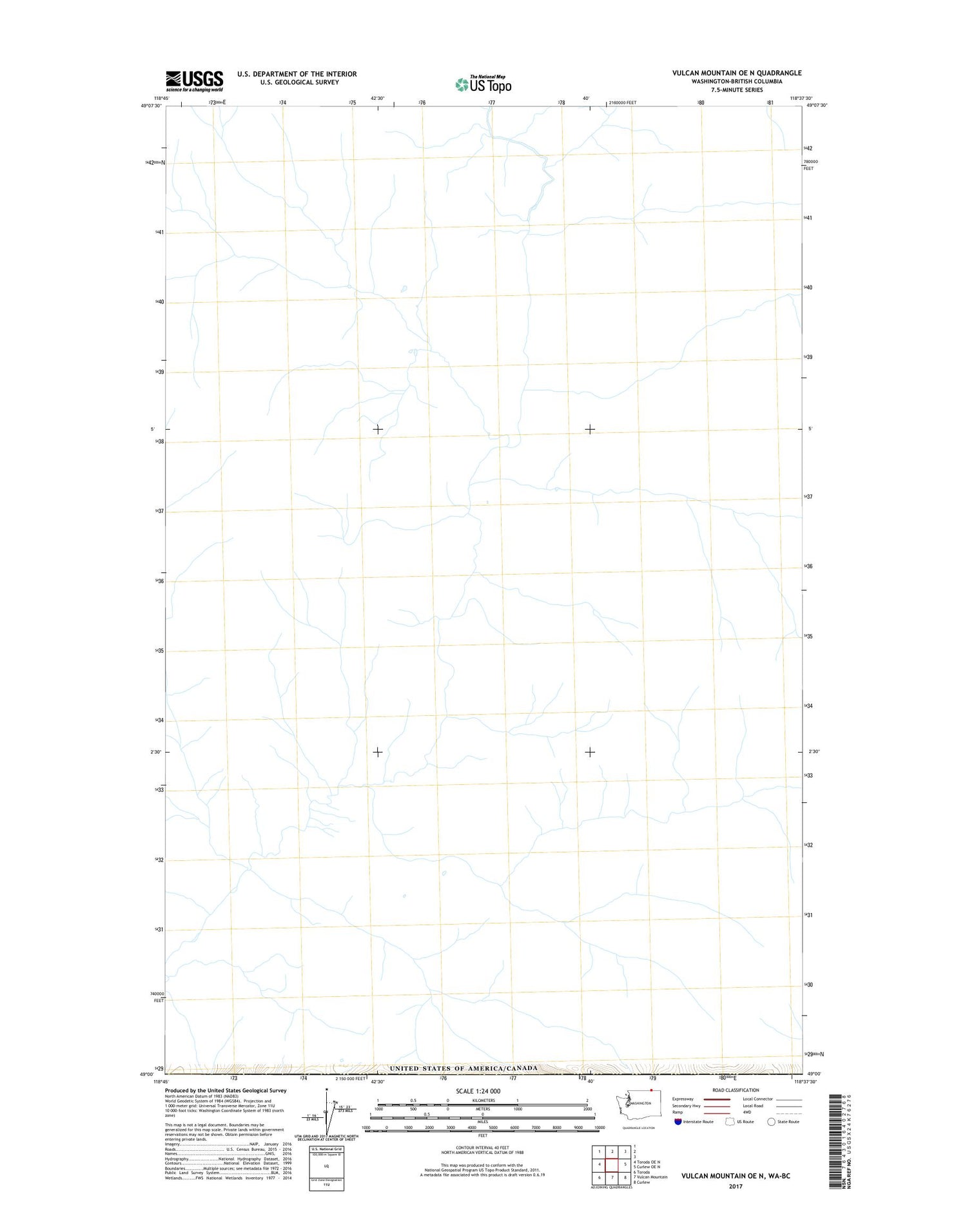 Vulcan Mountain OE N Washington US Topo Map Image