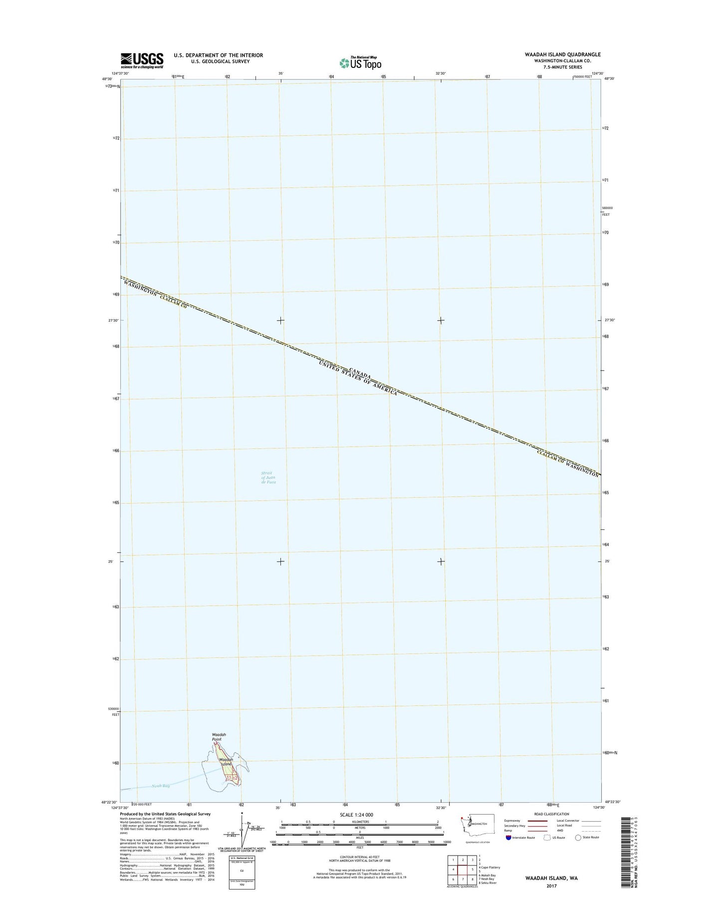 Waadah Island Washington US Topo Map Image
