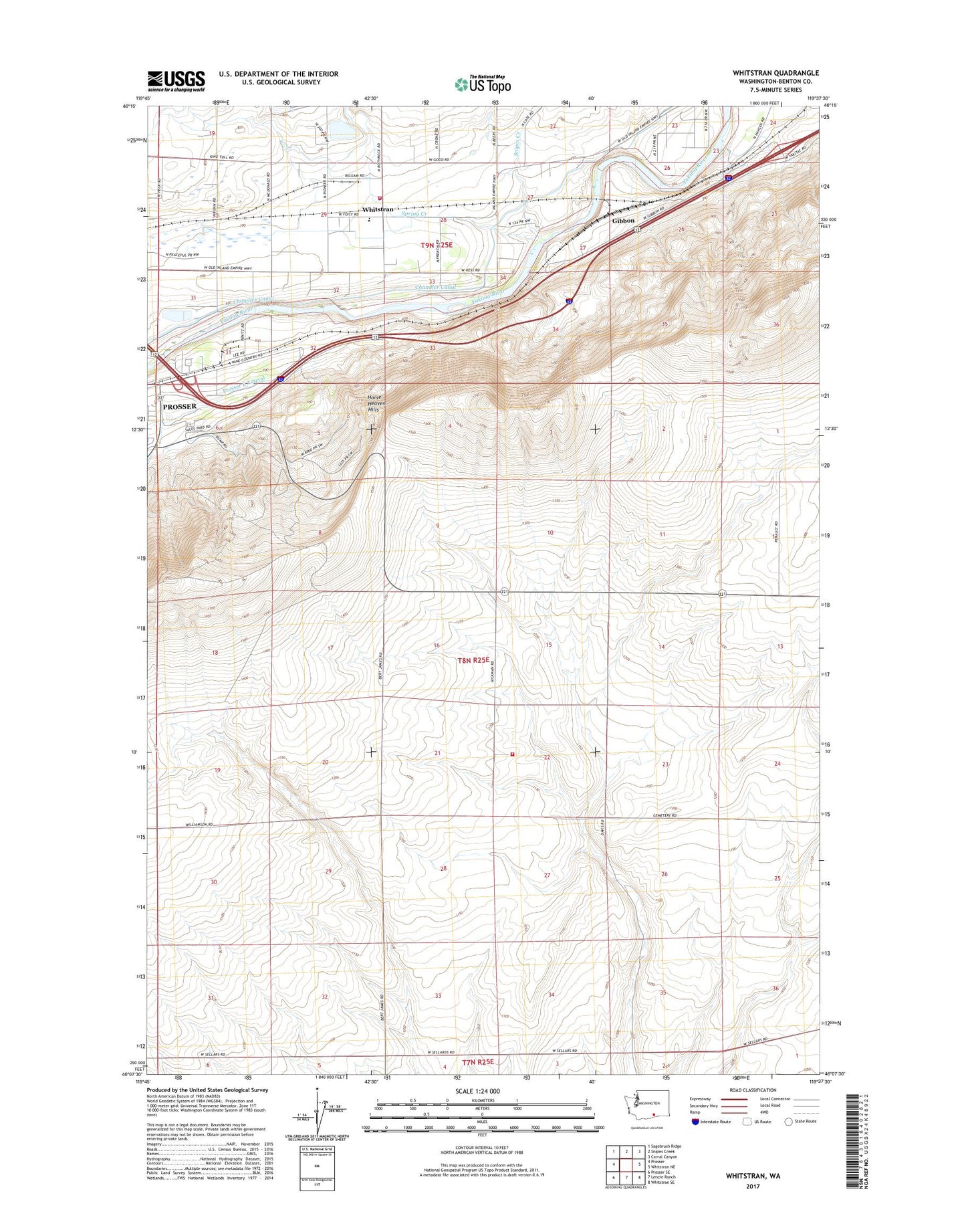 Whitstran Washington US Topo Map Image