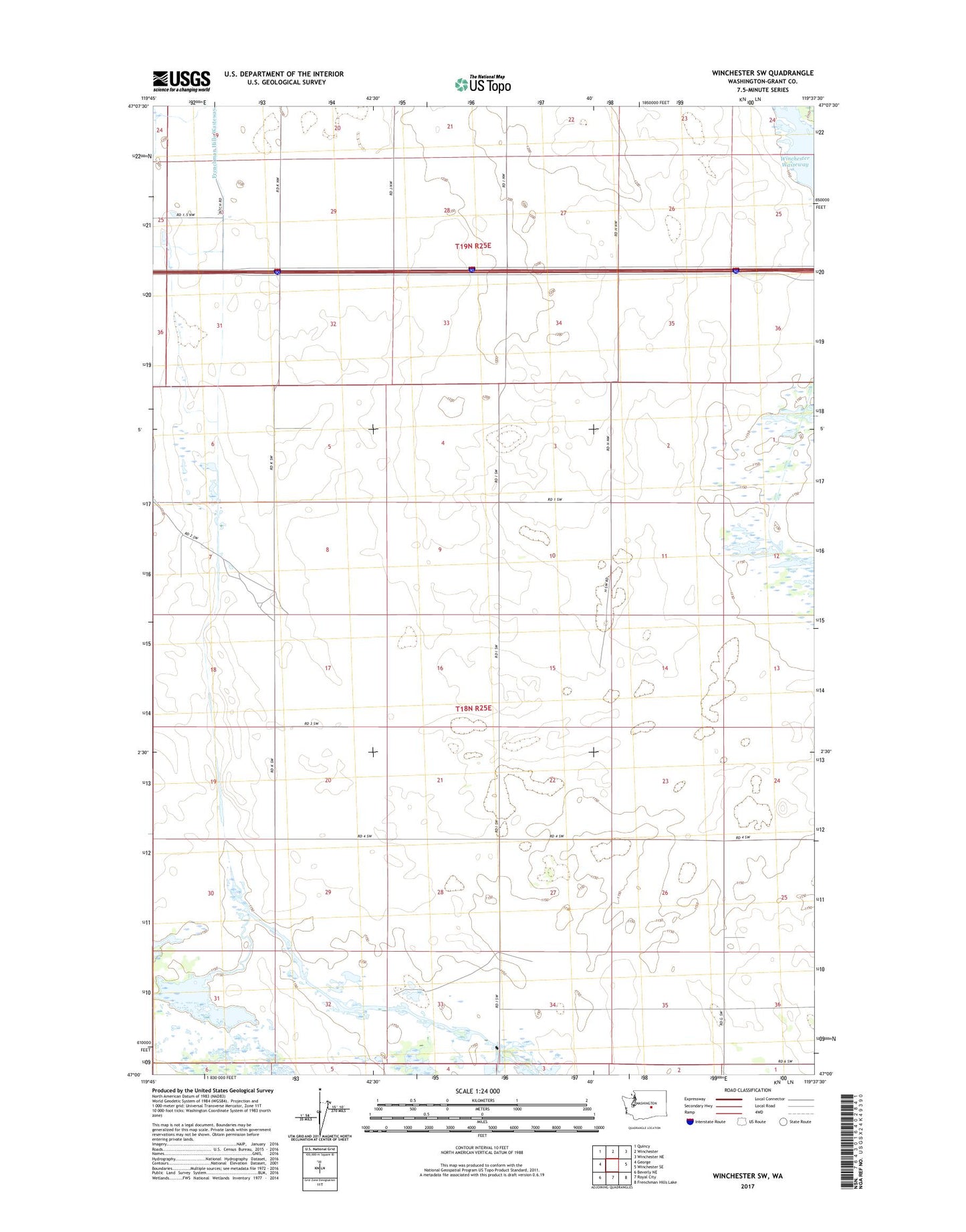 Winchester SW Washington US Topo Map Image