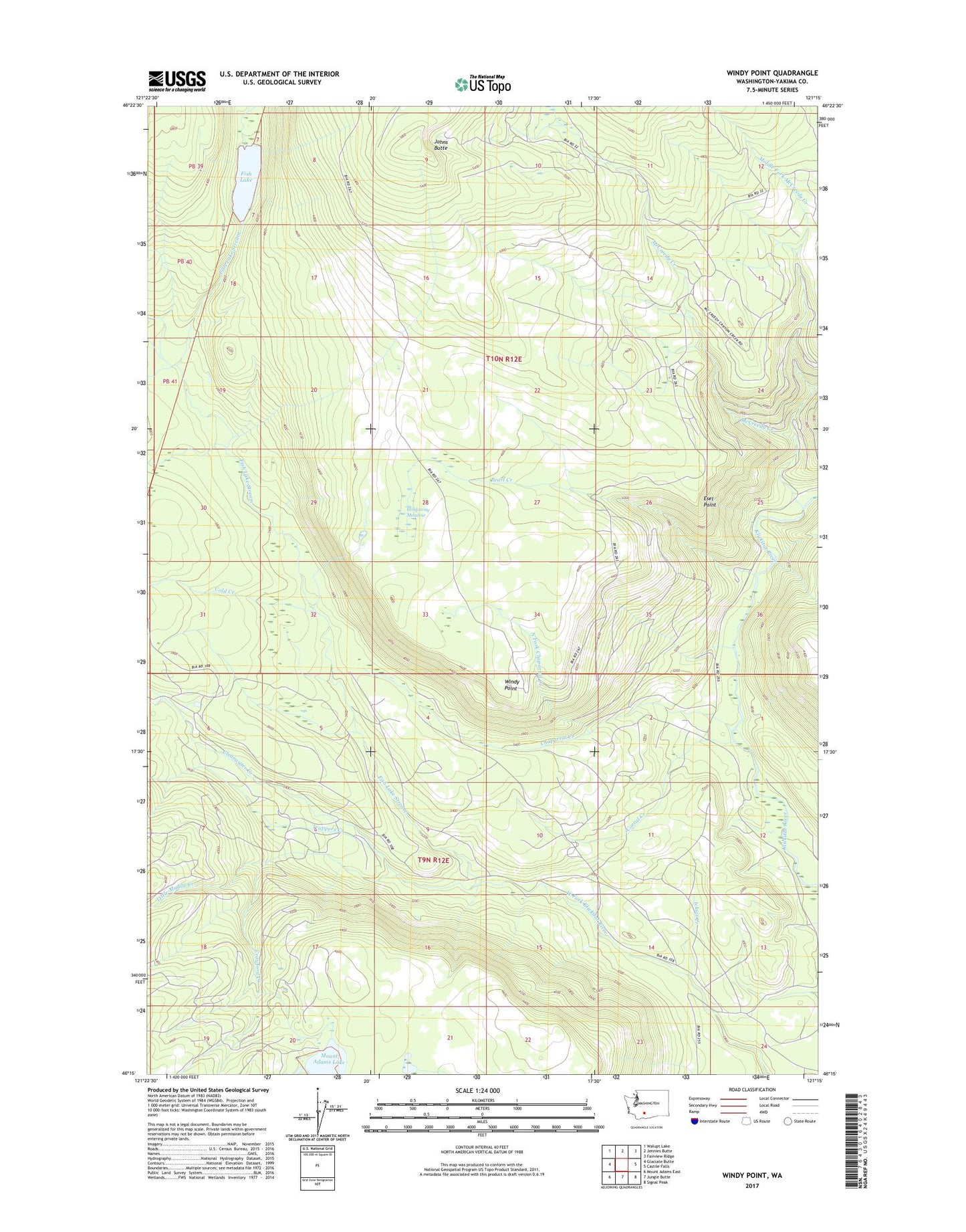 Windy Point Washington US Topo Map Image