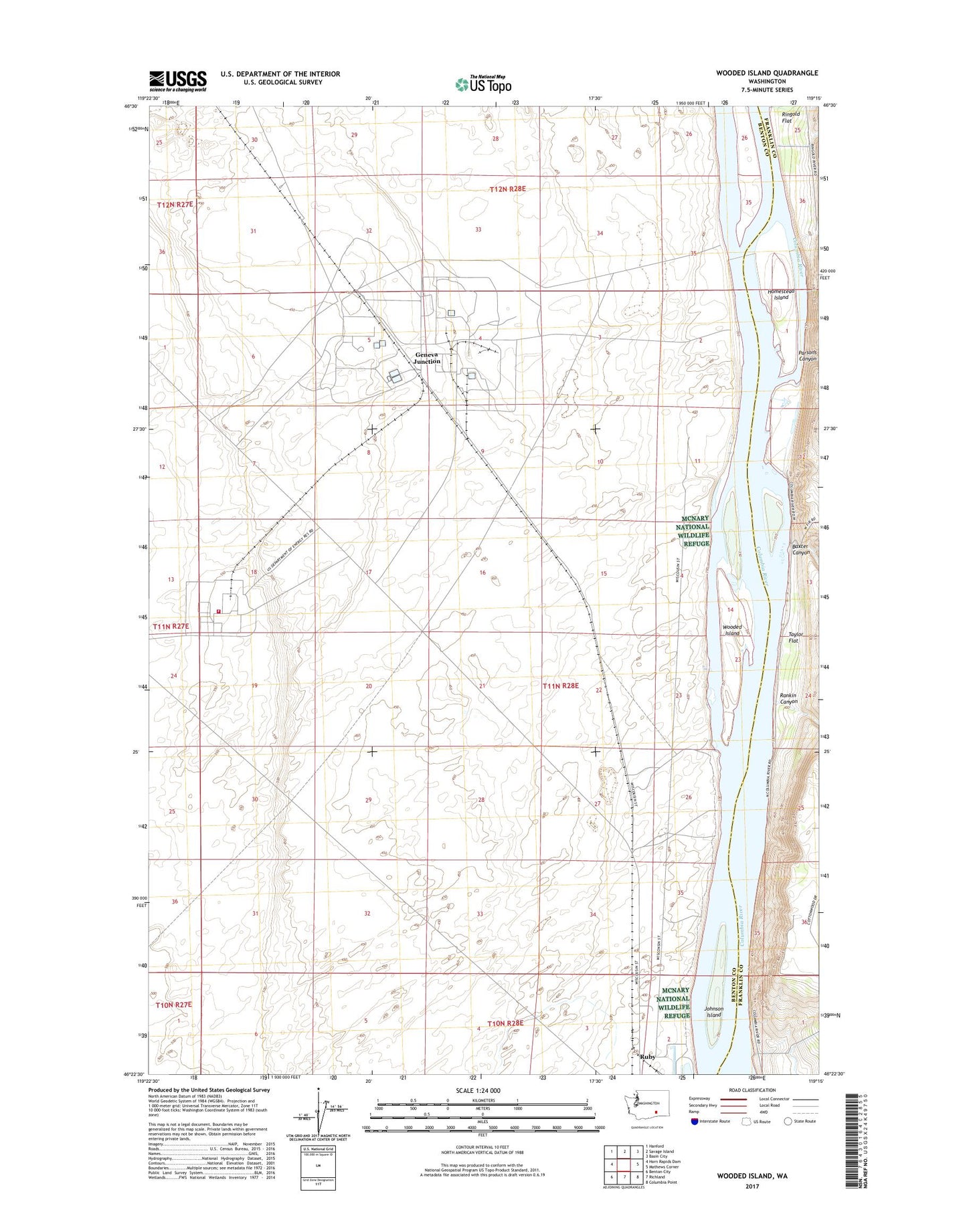 Wooded Island Washington US Topo Map Image