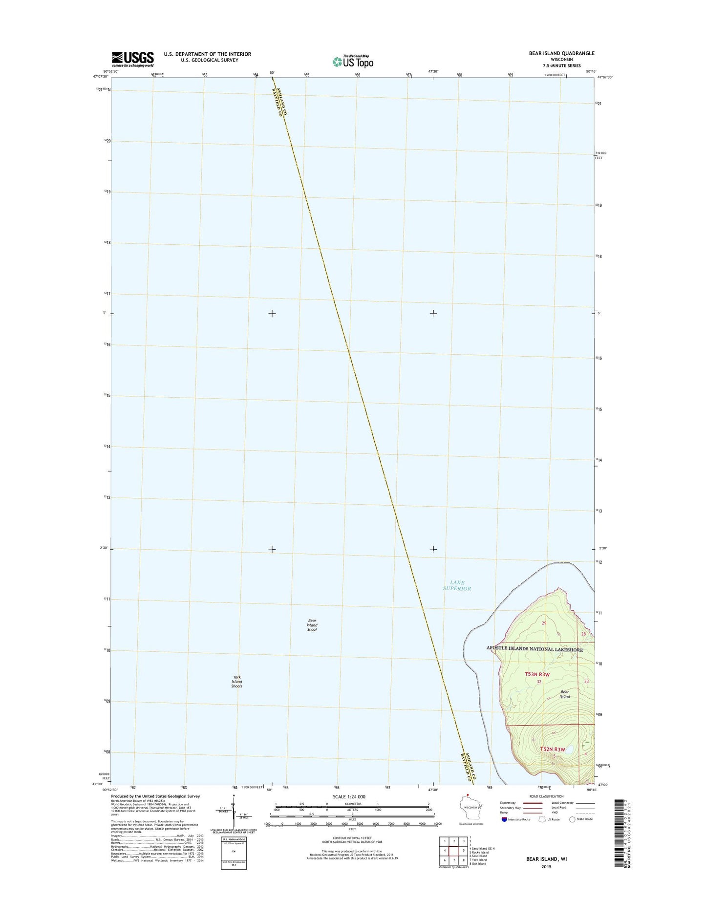 Bear Island Wisconsin US Topo Map Image
