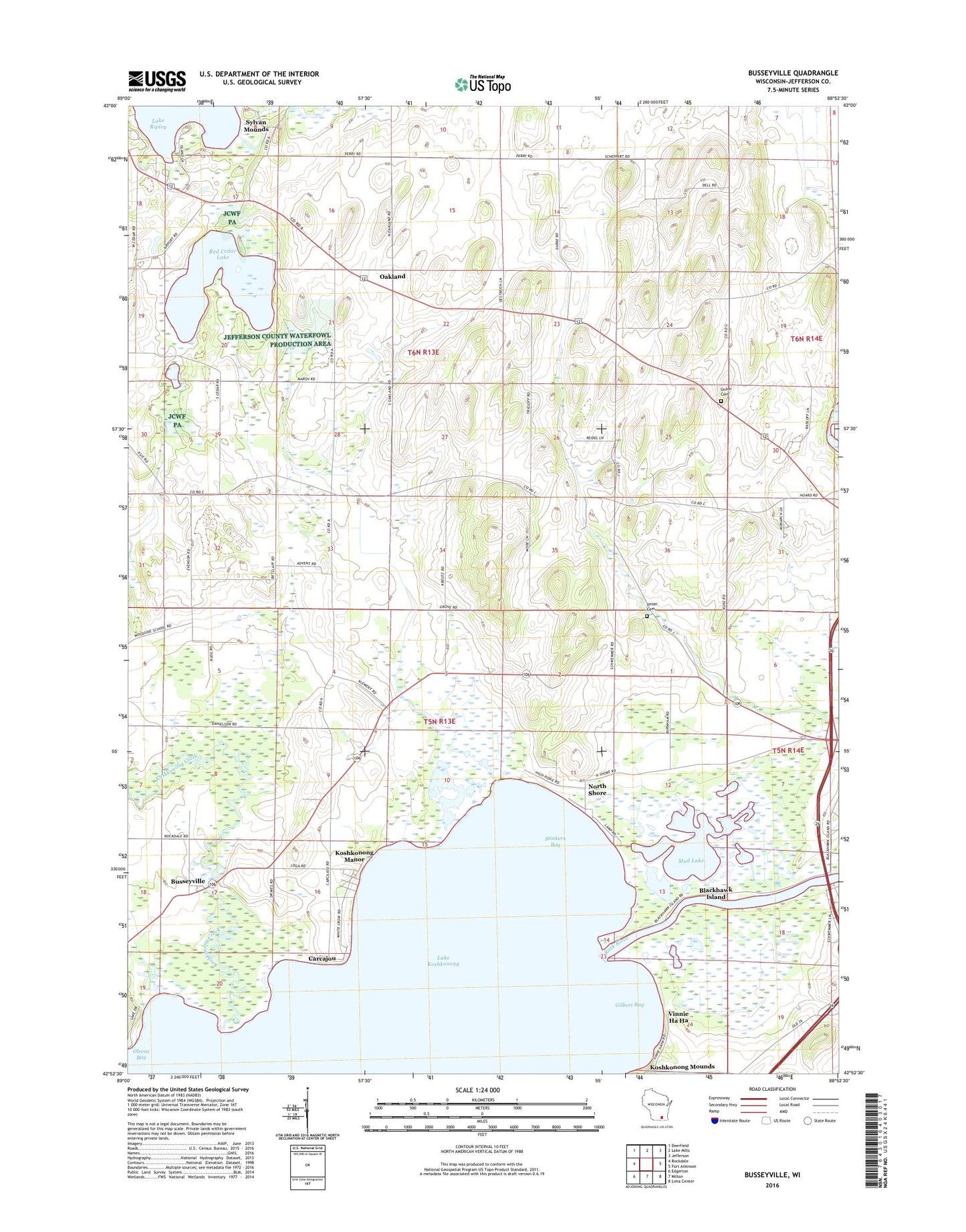 Busseyville Wisconsin US Topo Map Image