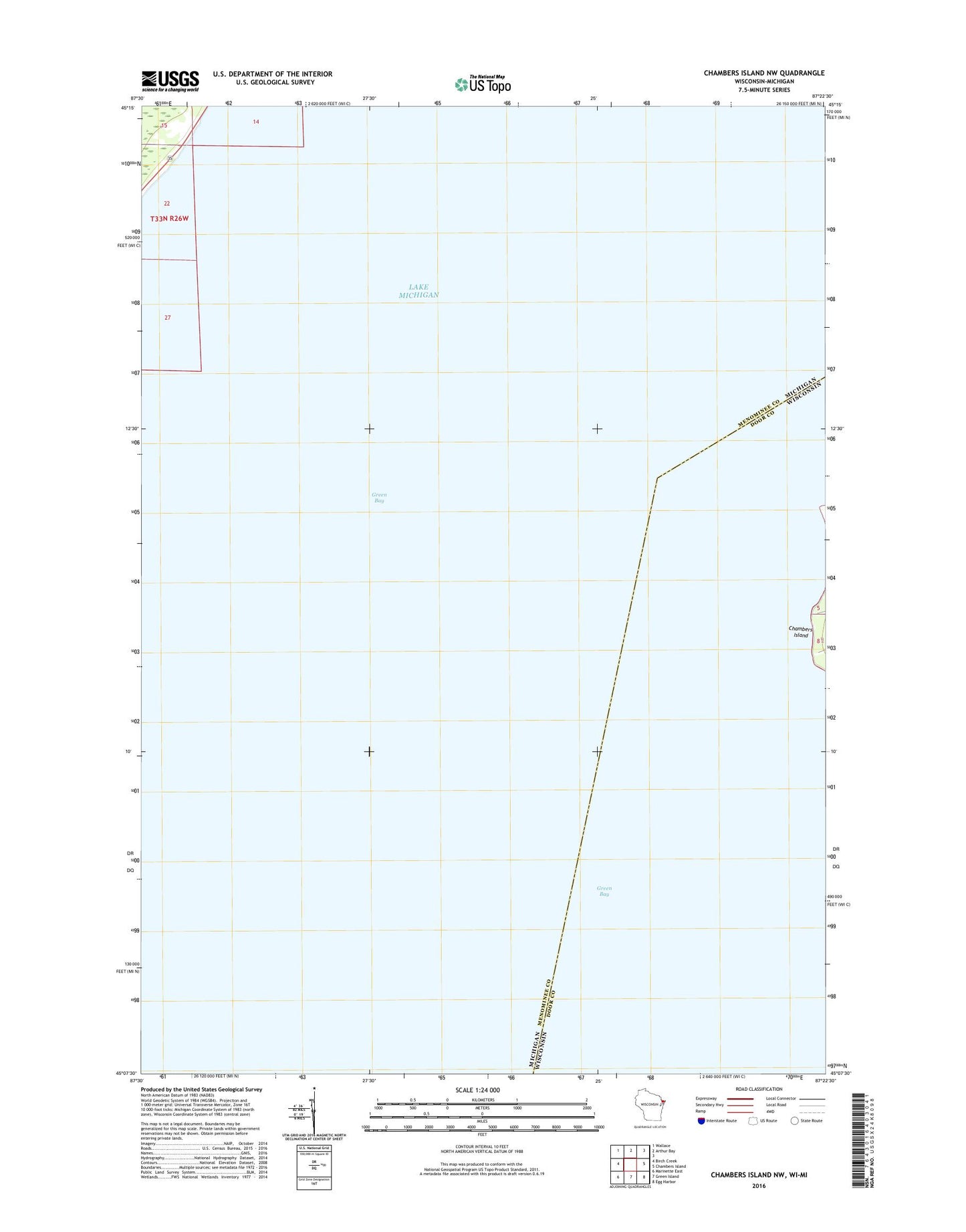 Chambers Island NW Wisconsin US Topo Map Image
