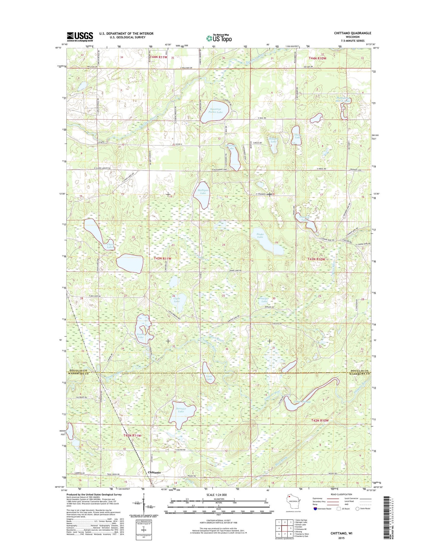 Chittamo Wisconsin US Topo Map Image