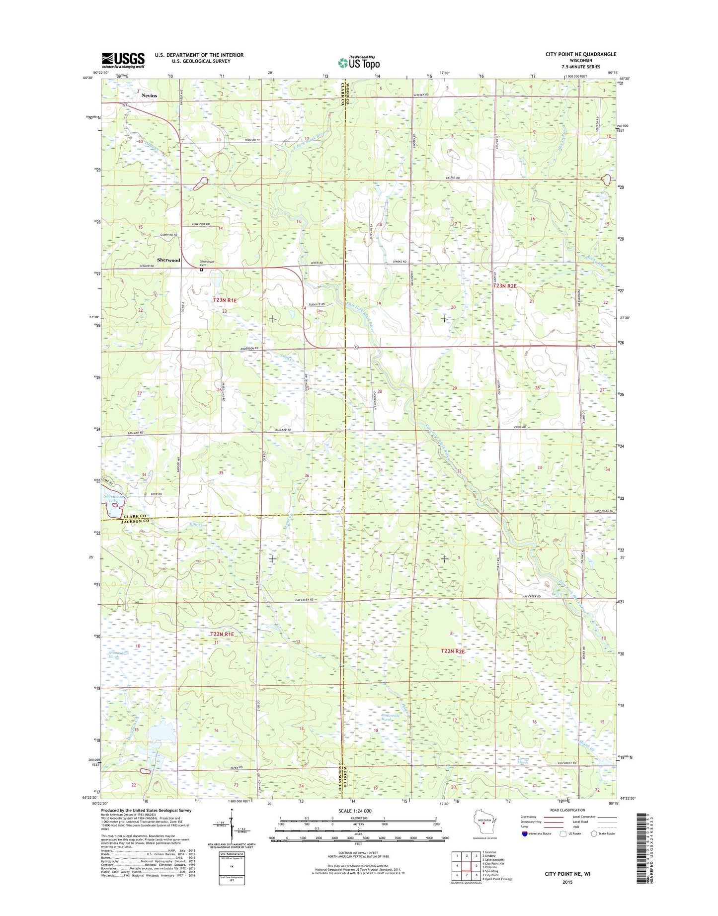 City Point NE Wisconsin US Topo Map Image