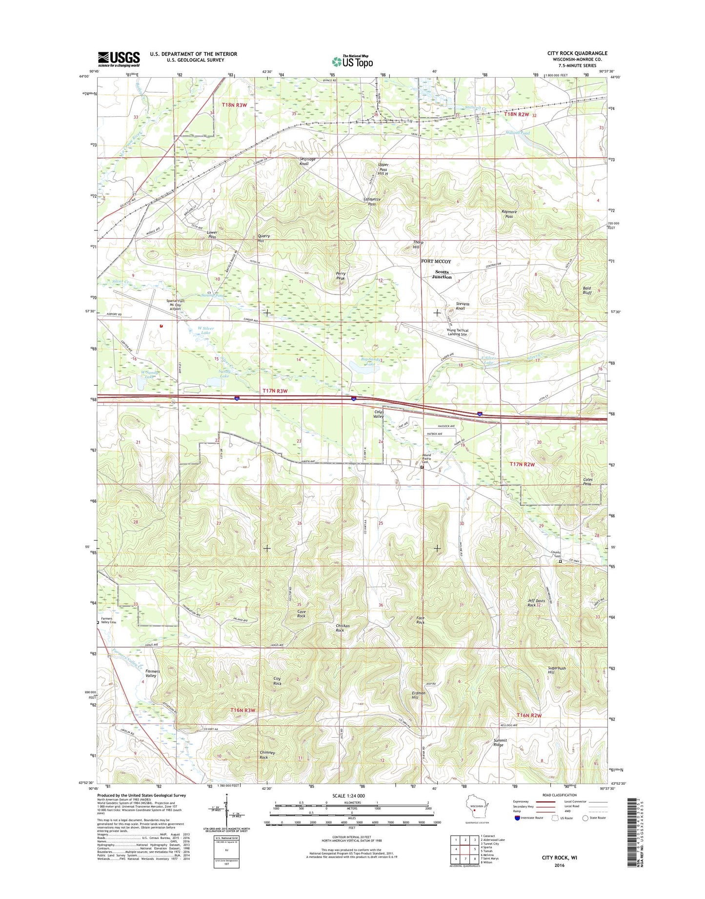 City Rock Wisconsin US Topo Map Image