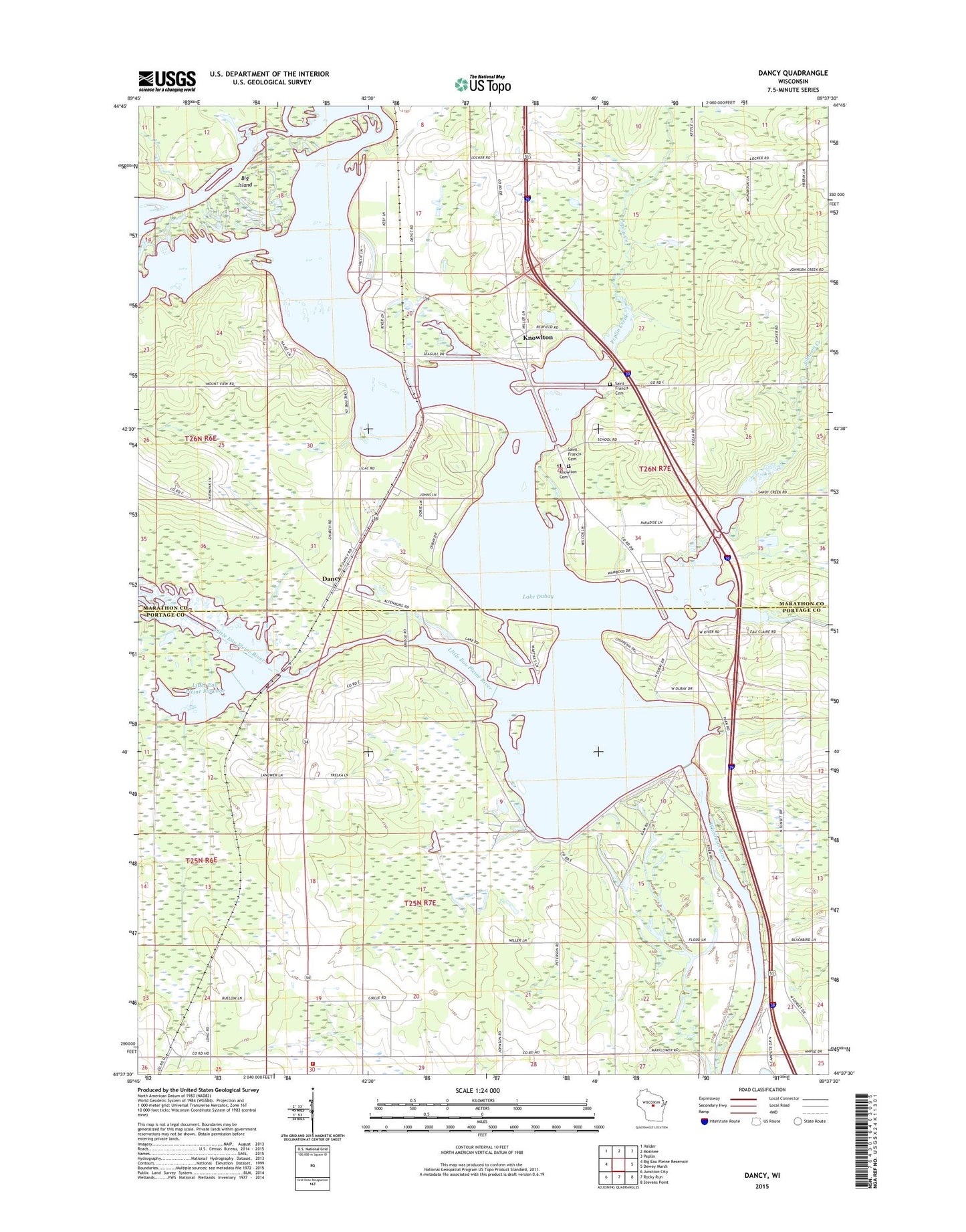 Dancy Wisconsin US Topo Map Image