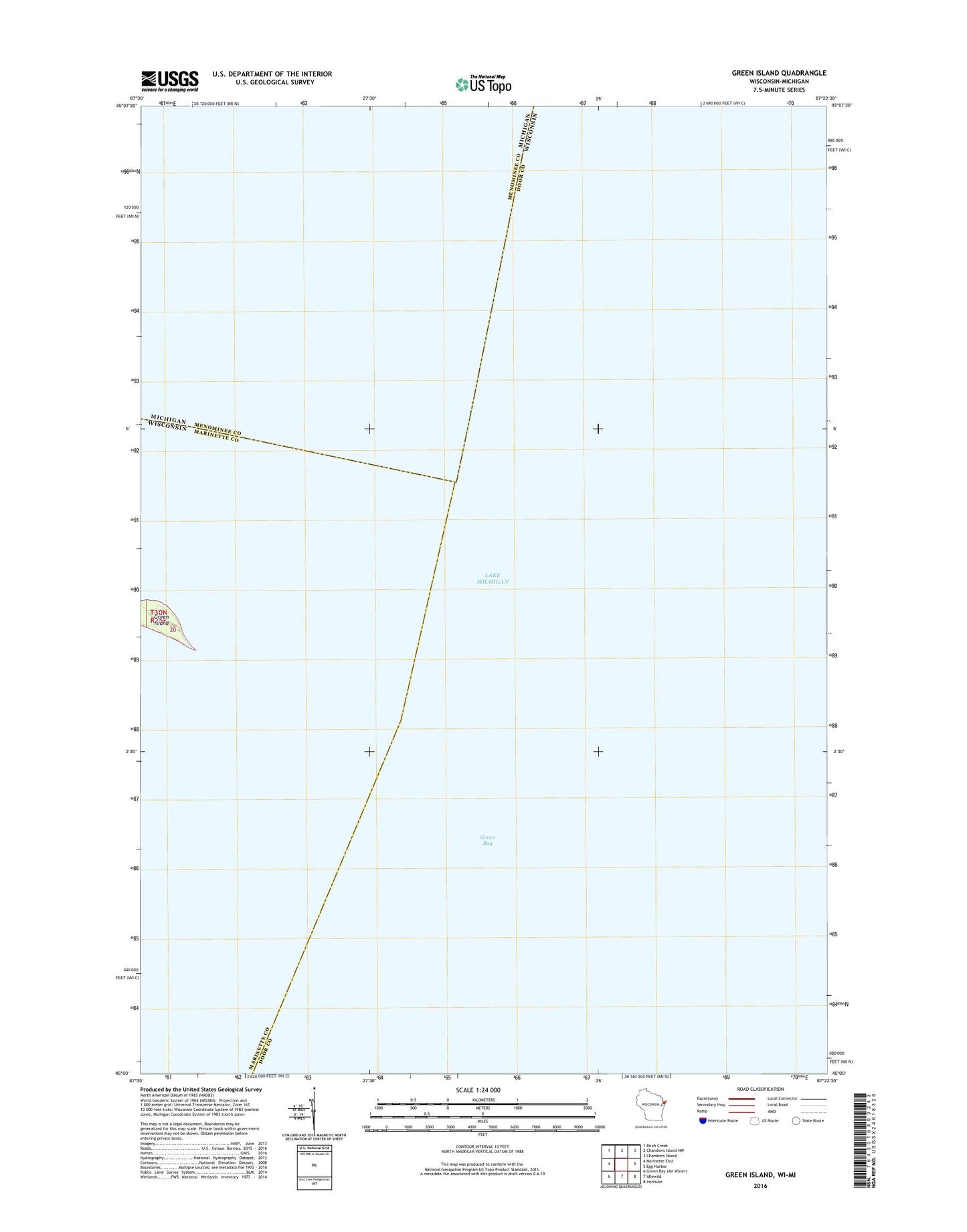 Green Island Wisconsin US Topo Map Image