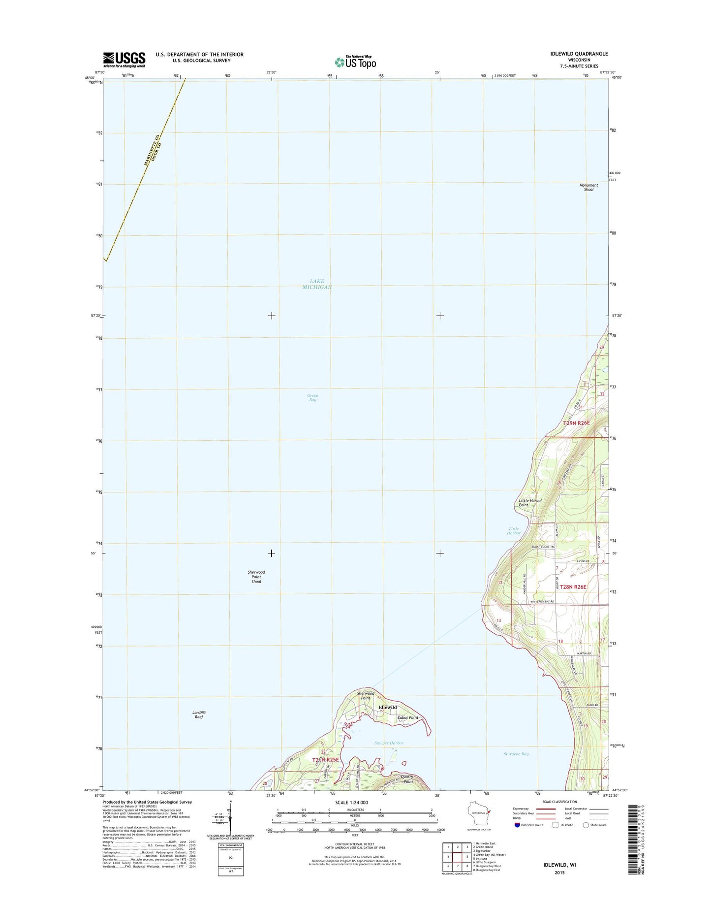Idlewild Wisconsin US Topo Map Image