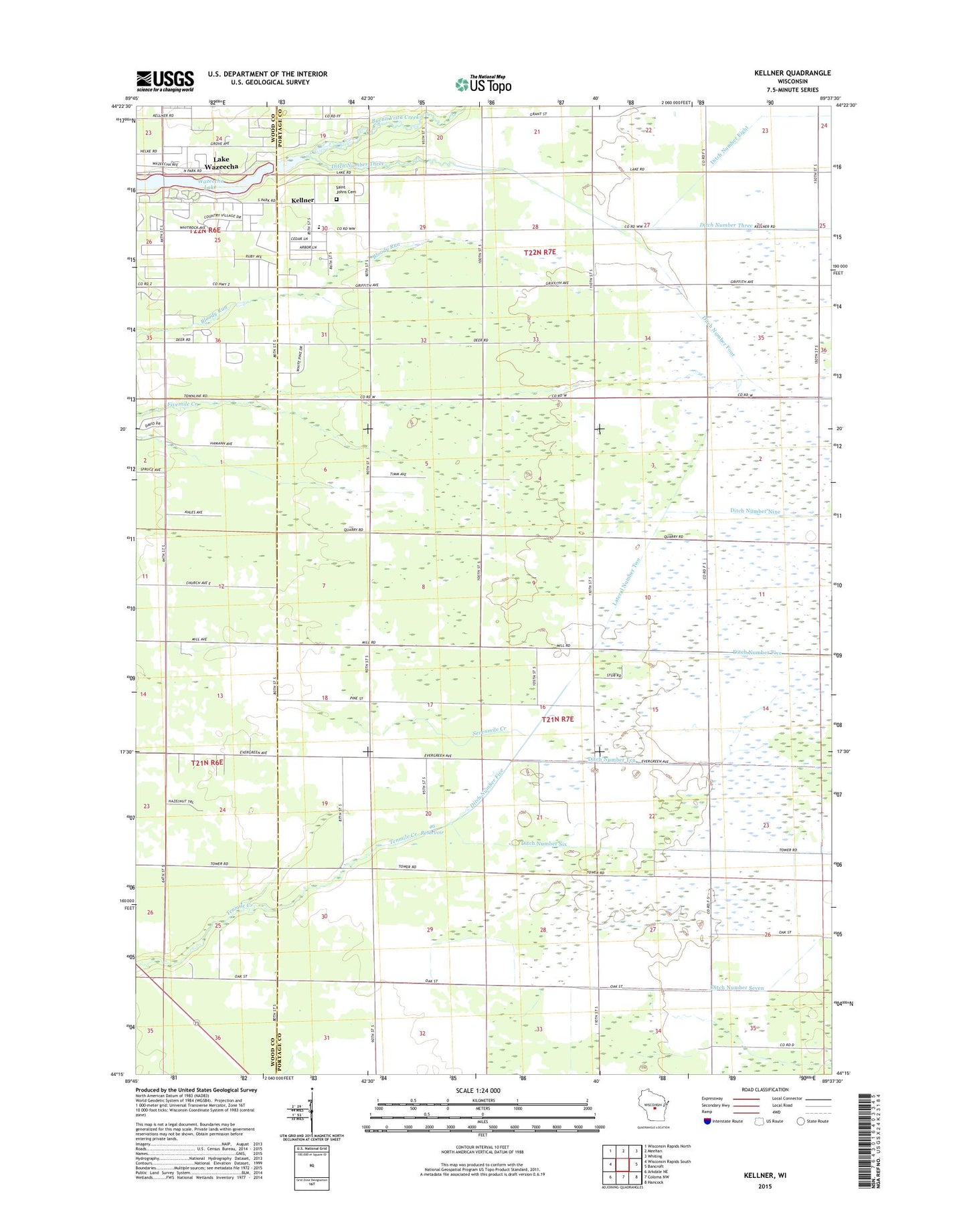 Kellner Wisconsin US Topo Map Image