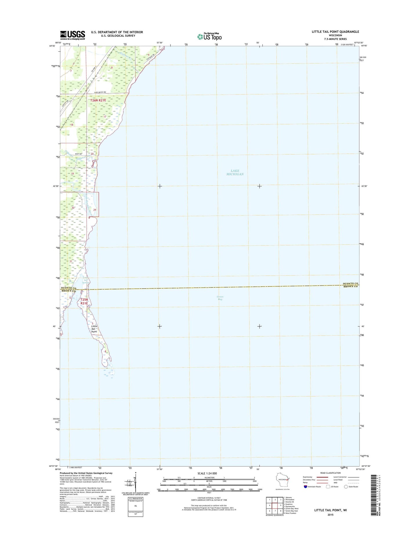 Little Tail Point Wisconsin US Topo Map Image