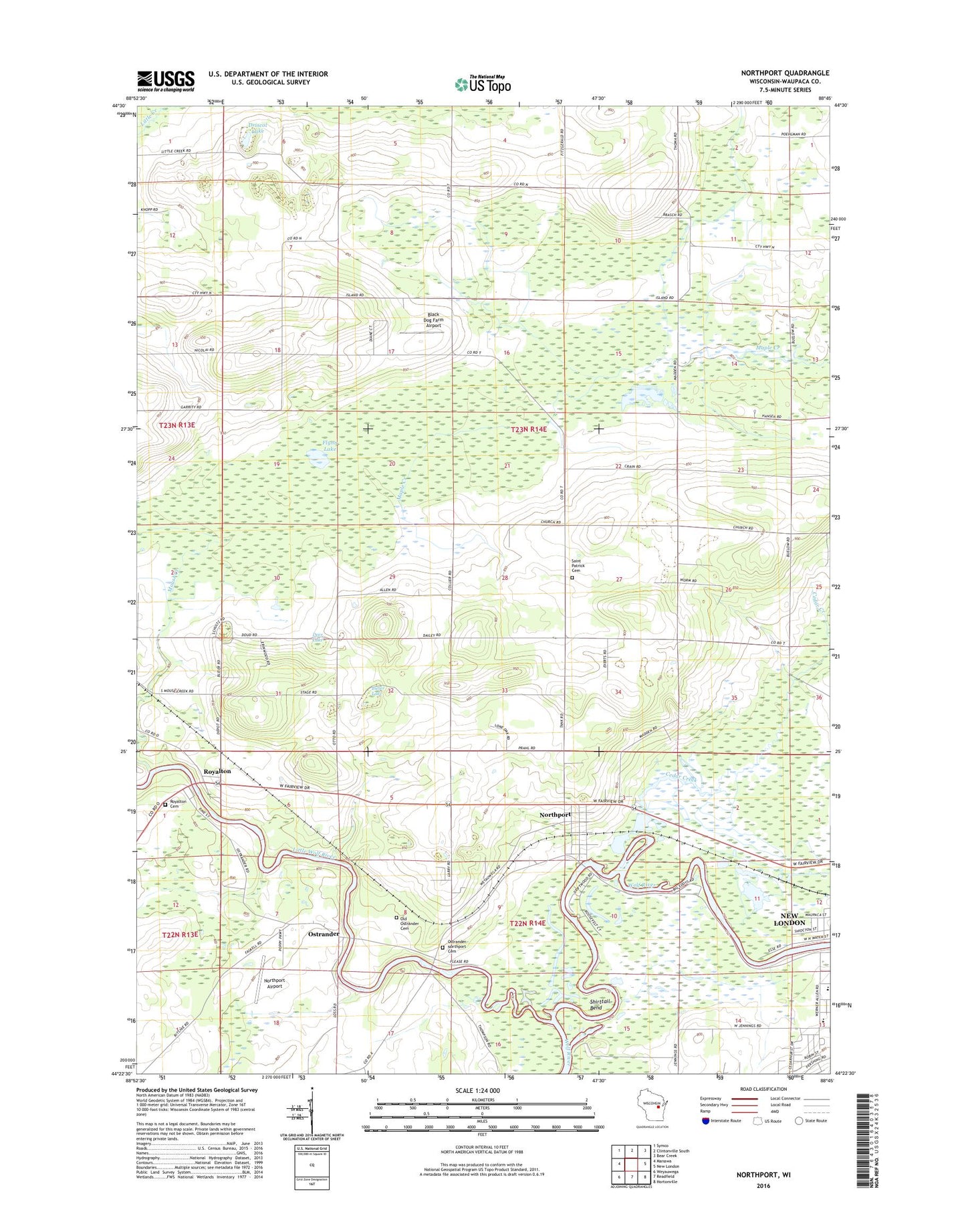 Northport Wisconsin US Topo Map Image