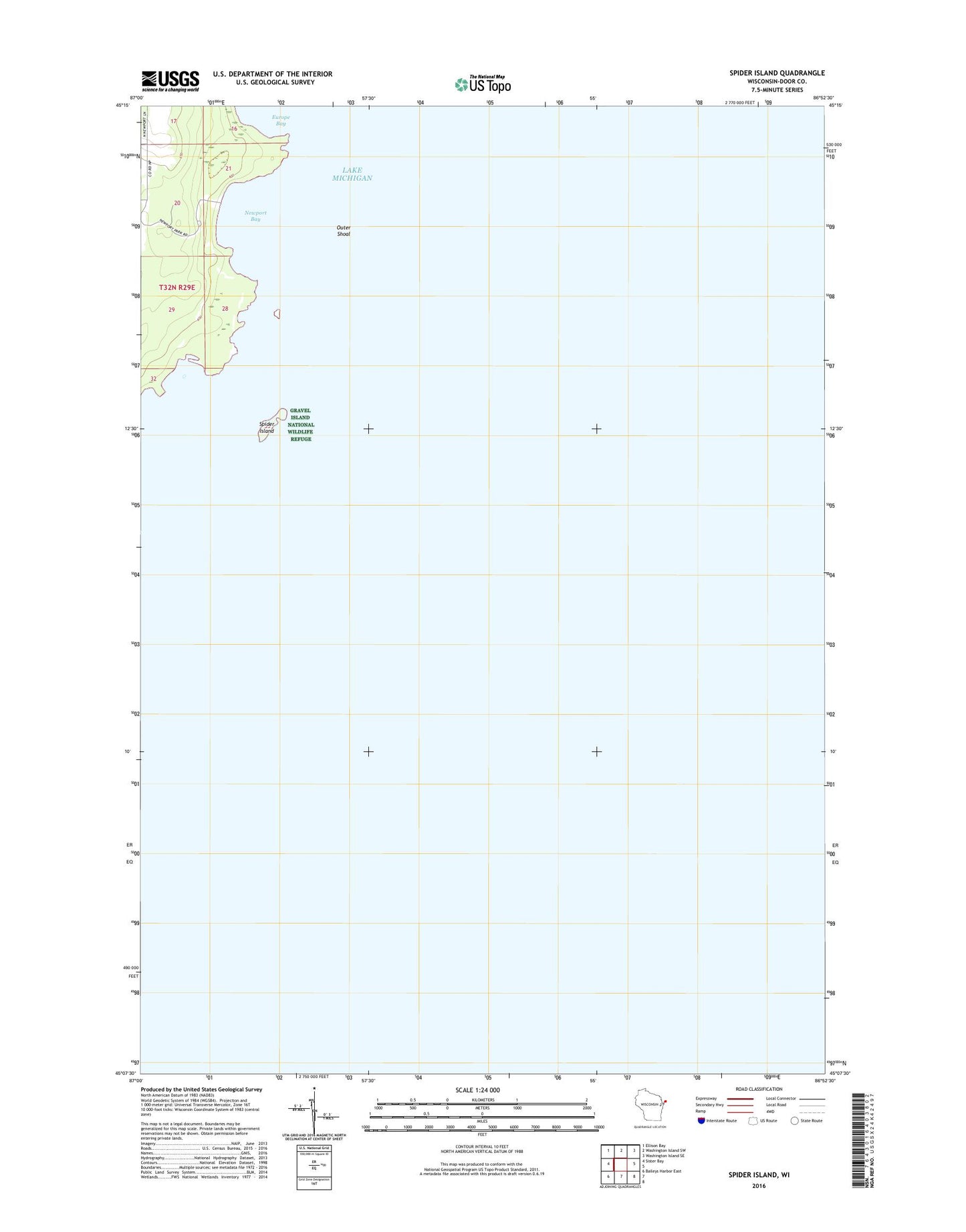 Spider Island Wisconsin US Topo Map Image