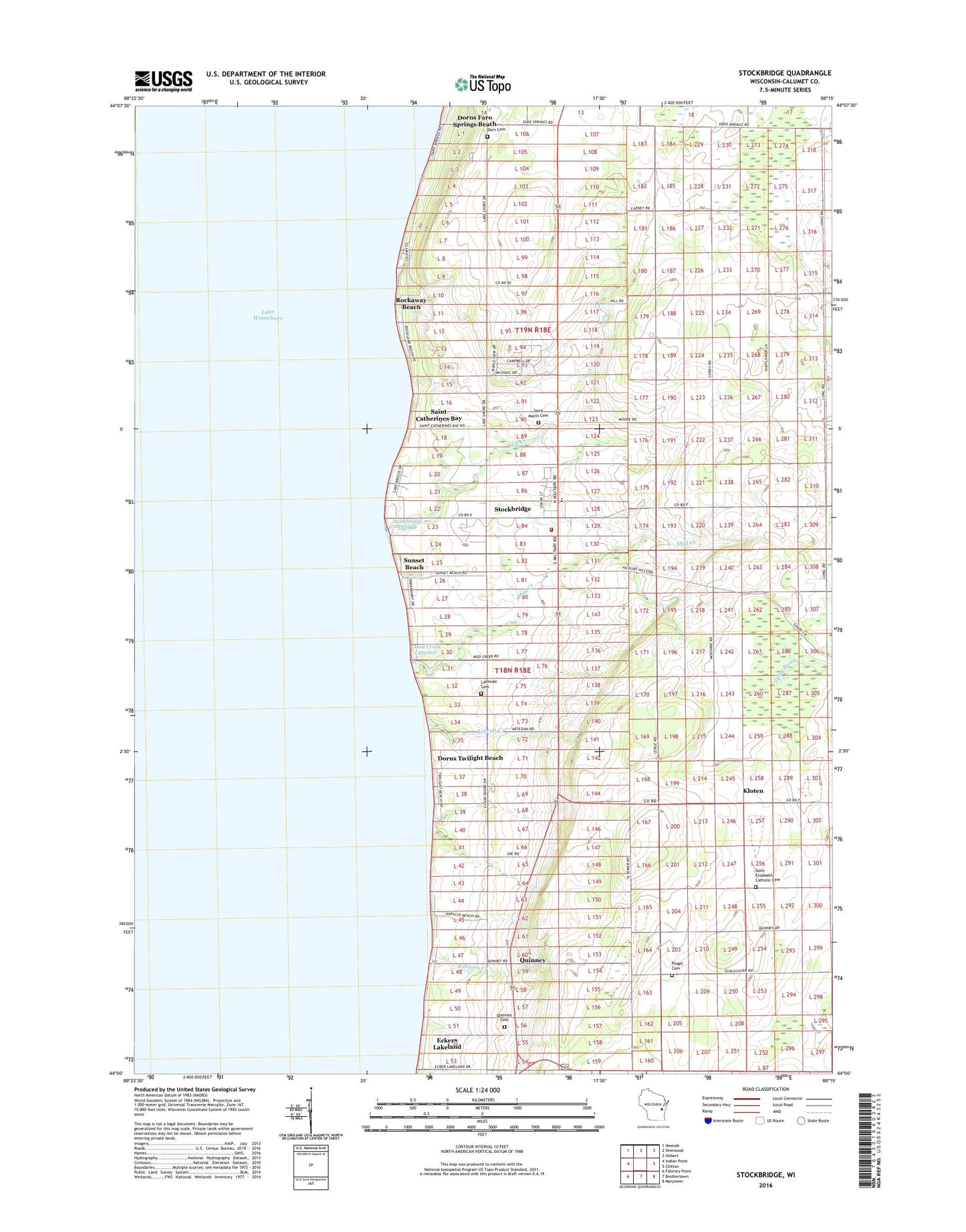 Stockbridge Wisconsin US Topo Map Image