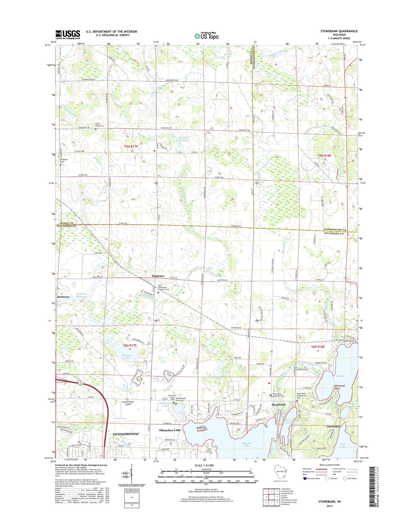 Stonebank Wisconsin US Topo Map Image