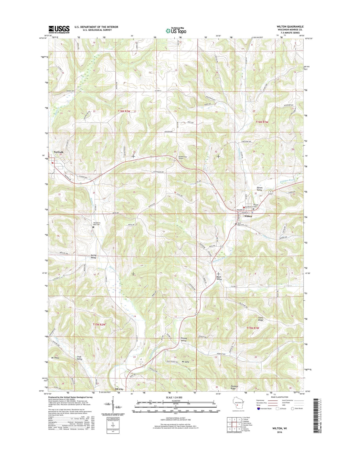 Wilton Wisconsin US Topo Map Image
