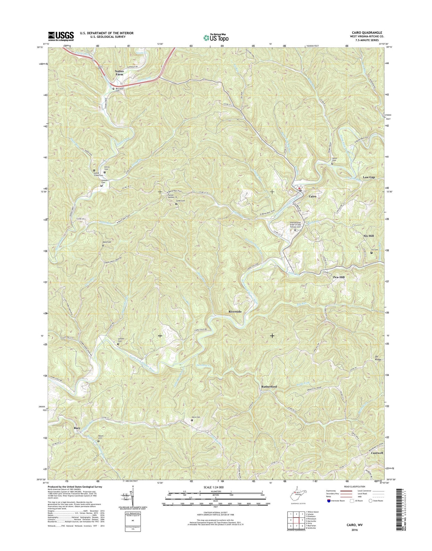Cairo West Virginia US Topo Map Image