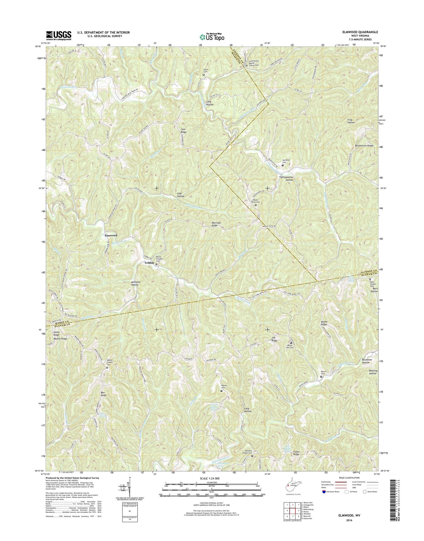 Elmwood West Virginia US Topo Map Image