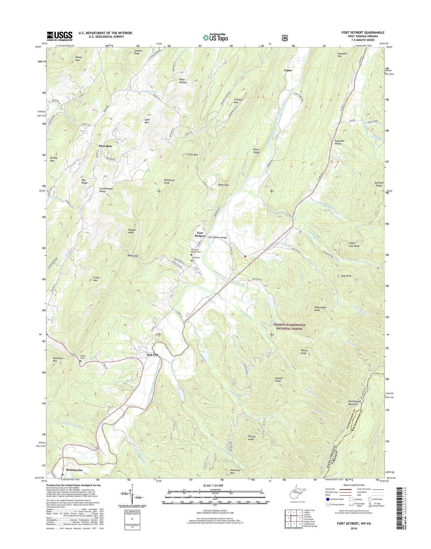 Fort Seybert West Virginia US Topo Map Image