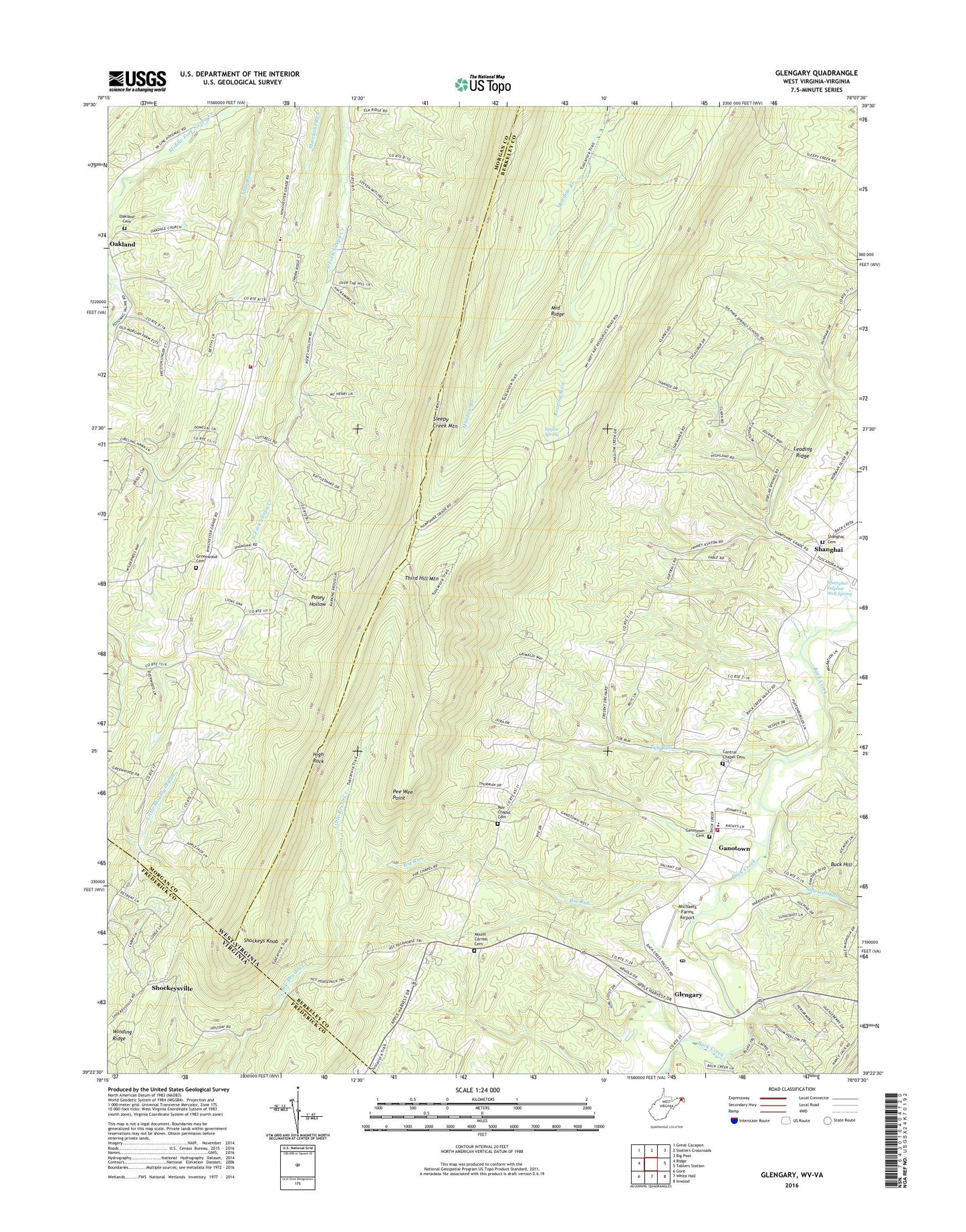Glengary West Virginia US Topo Map Image