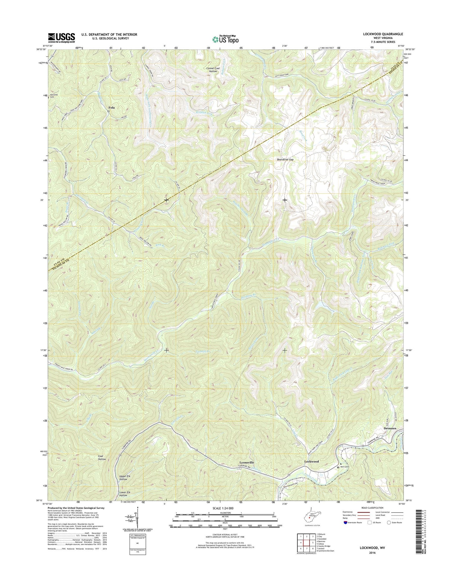 Lockwood West Virginia US Topo Map Image
