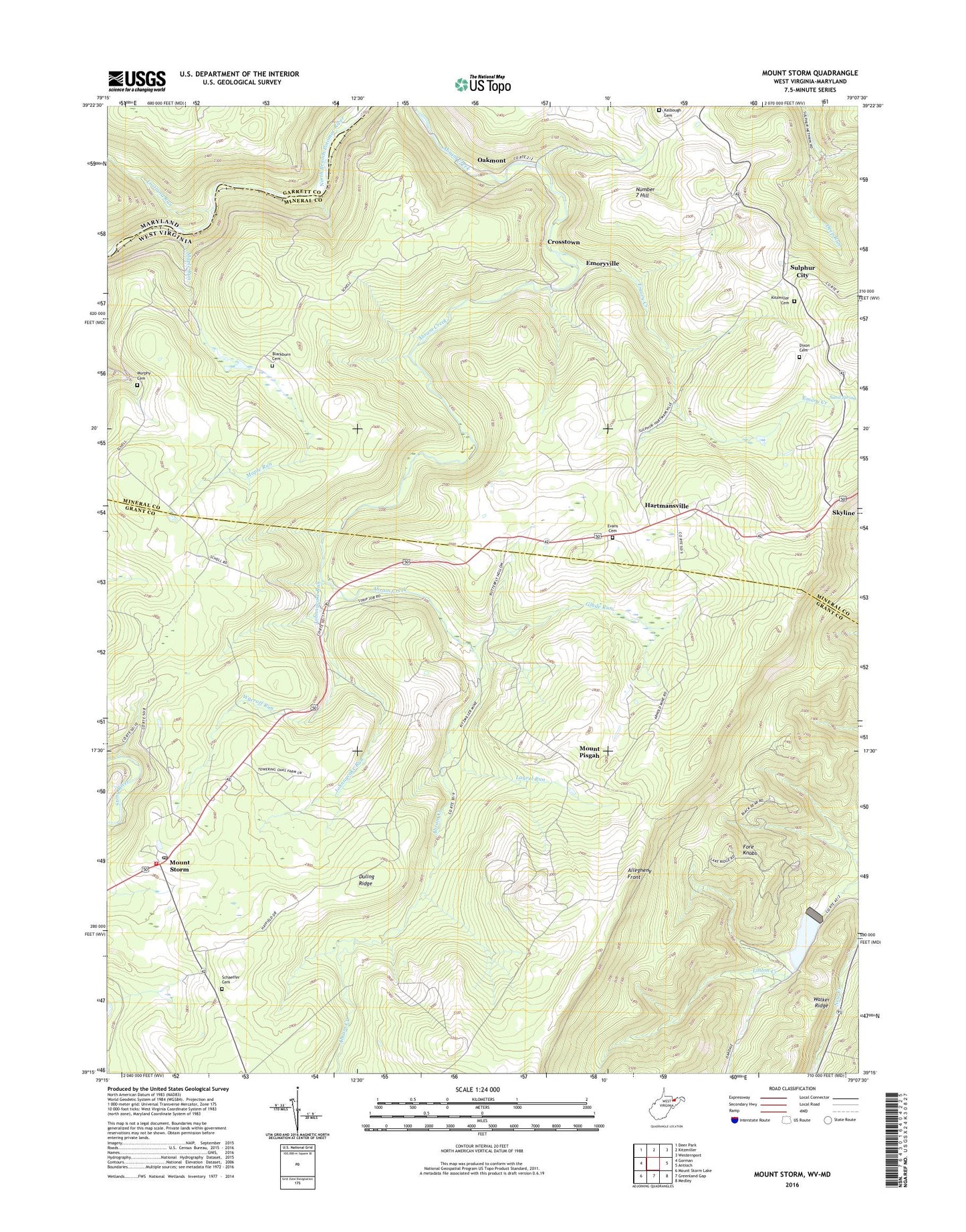 Mount Storm West Virginia US Topo Map Image