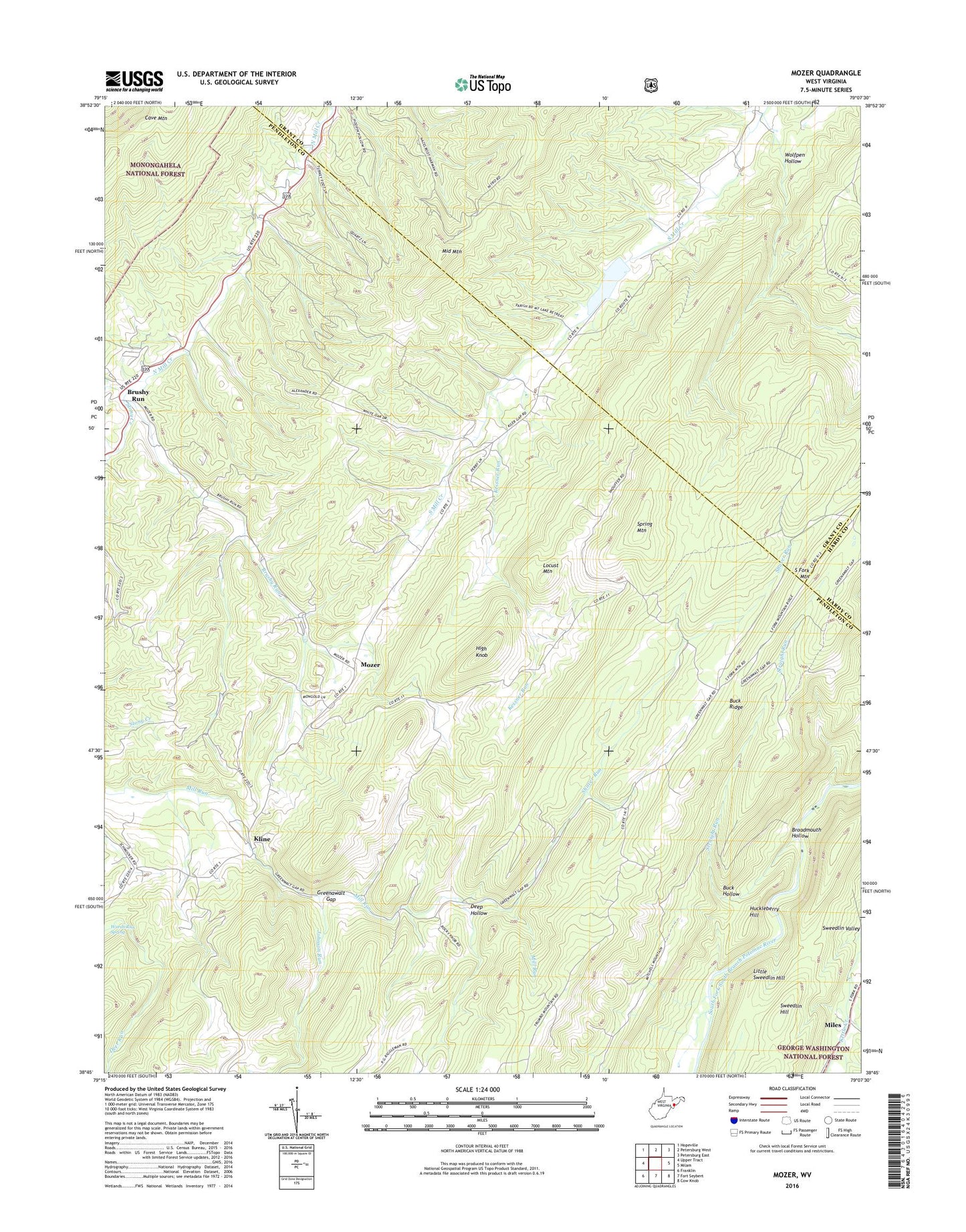 Mozer West Virginia US Topo Map Image