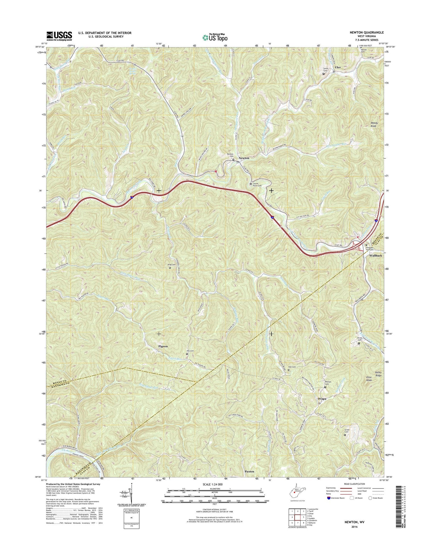 Newton West Virginia US Topo Map Image