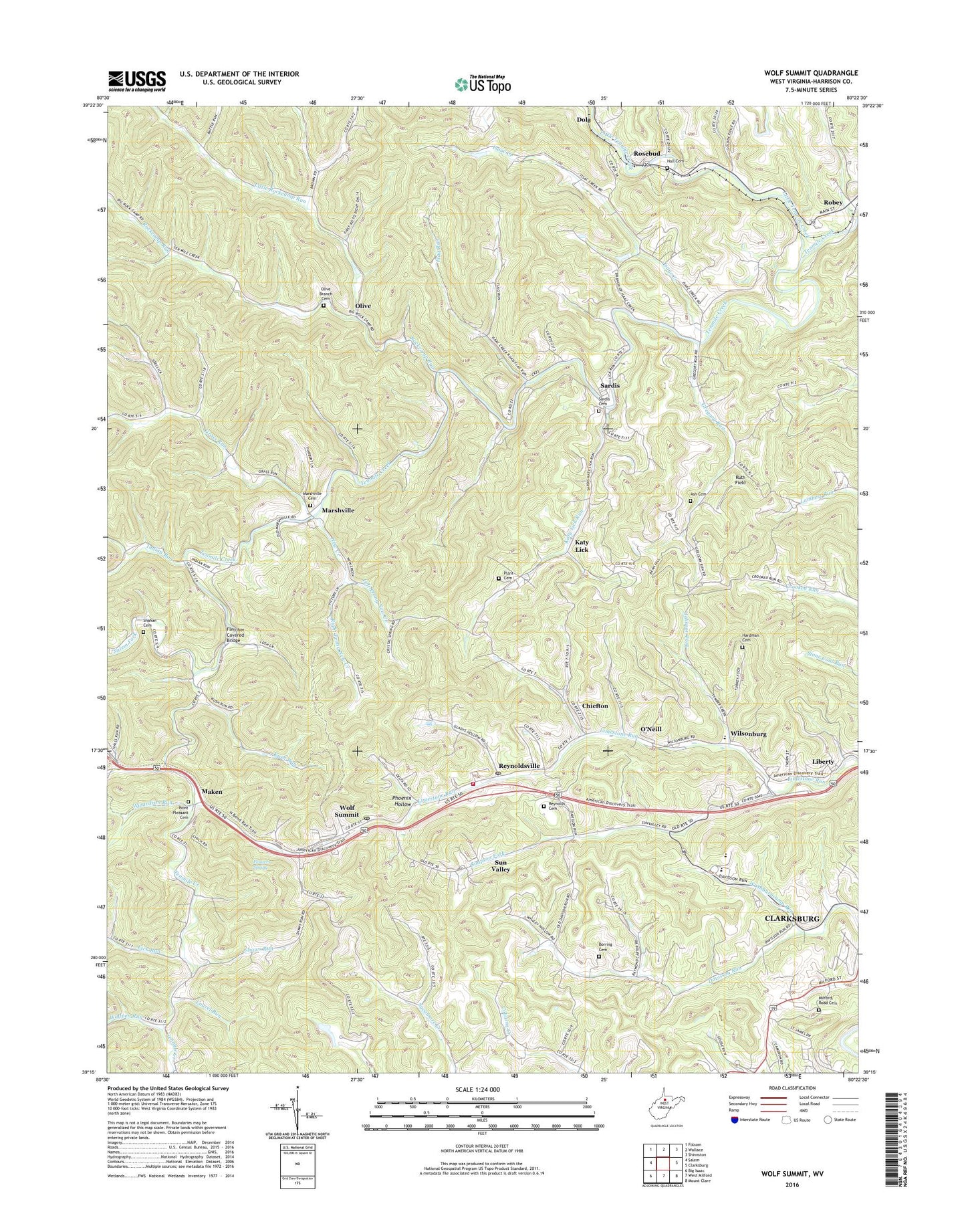 Wolf Summit West Virginia US Topo Map Image