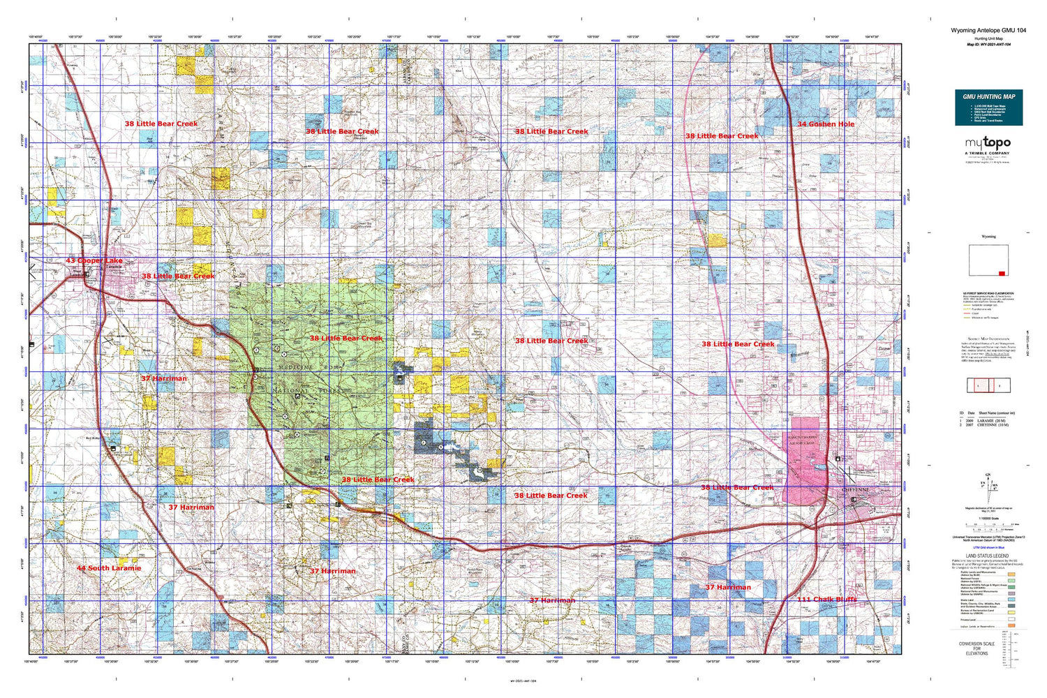 Wyoming Antelope GMU 104 Map Image