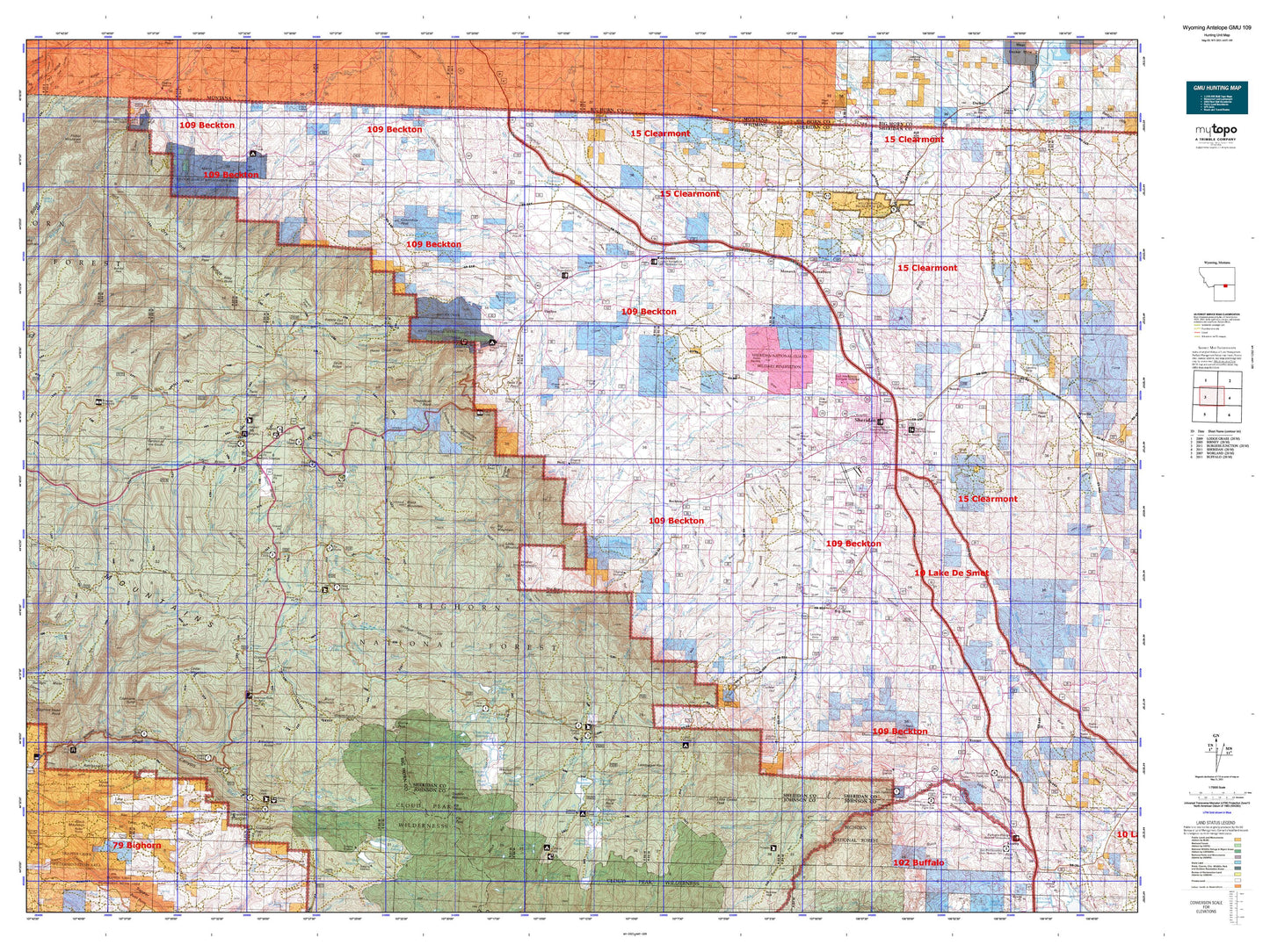 Wyoming Antelope GMU 109 Map Image