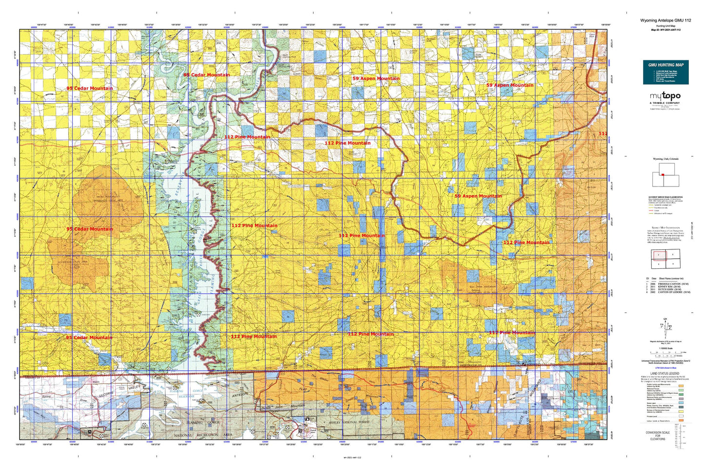 Wyoming Antelope GMU 112 Map Image