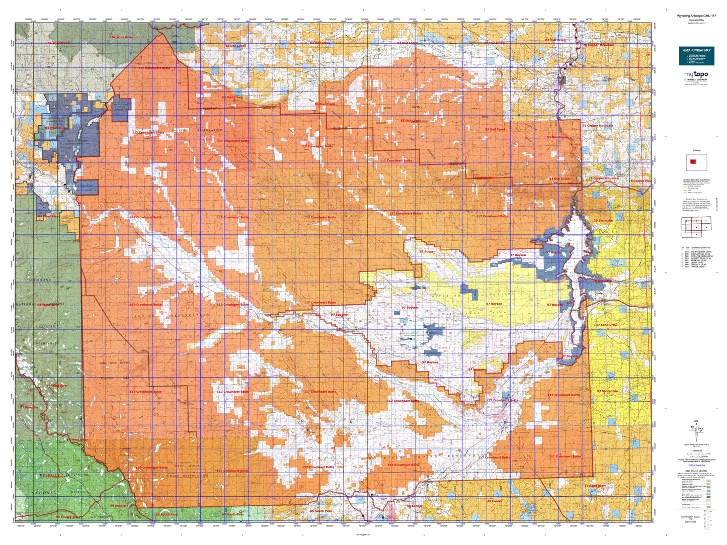 Wyoming Antelope GMU 117 Map Image