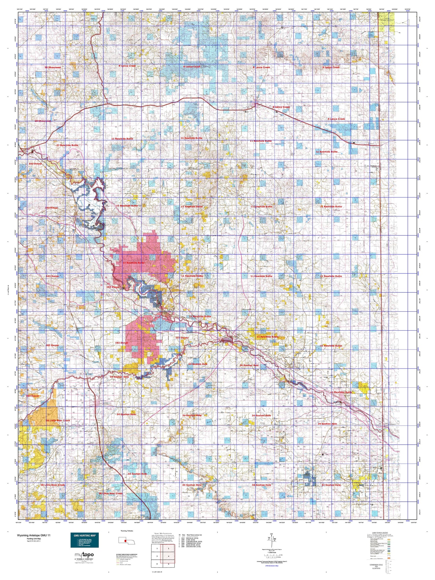 Wyoming Antelope GMU 11 Map Image