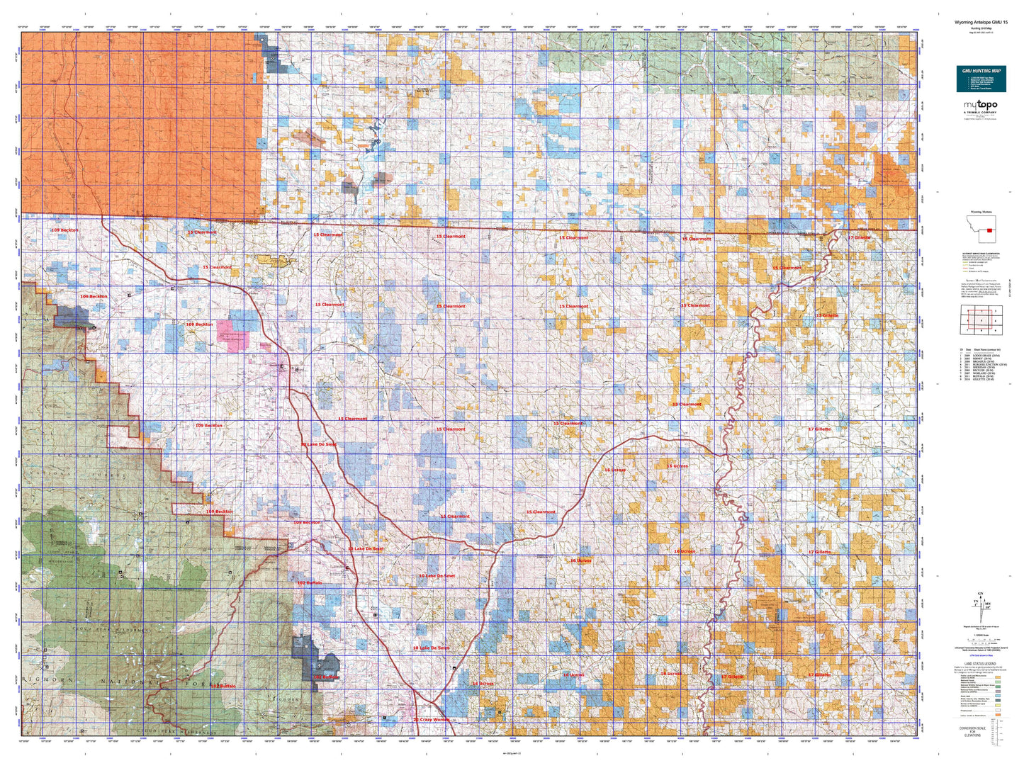 Wyoming Antelope GMU 15 Map Image